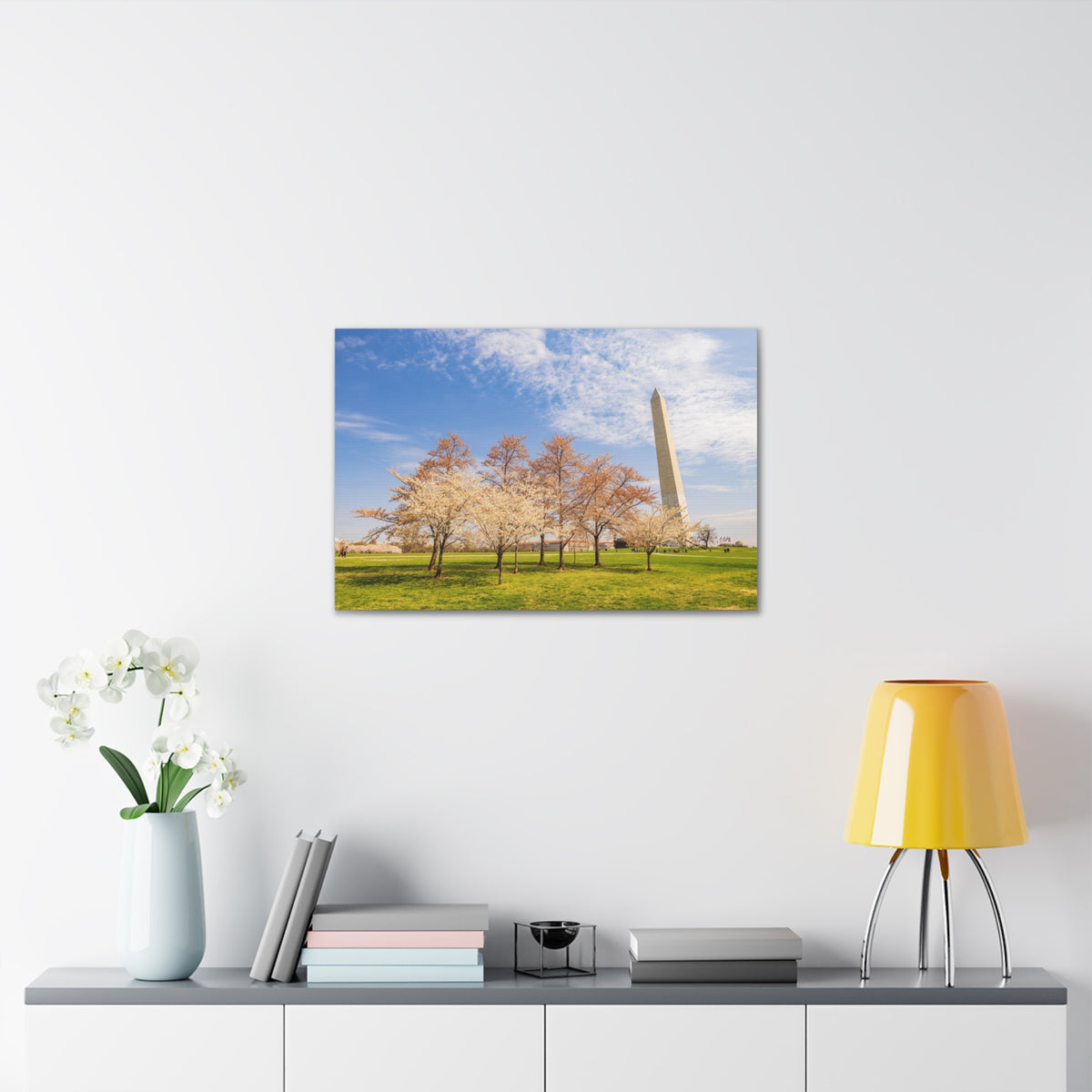 Pink Tree Cherry Blossom Festival at The National Mall Washington Modern Multicolor Scenic Nature Photography Canvas Home Office Decor Ready to Hang-Express Your Love Gifts