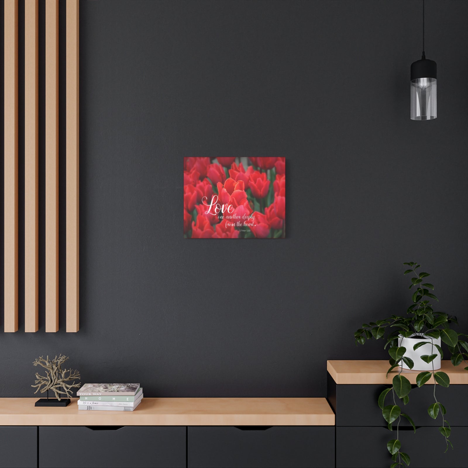 Scripture Canvas From The Heart 1 Peter 1:22 Christian Wall Art Bible Verse Print Ready to Hang-Express Your Love Gifts