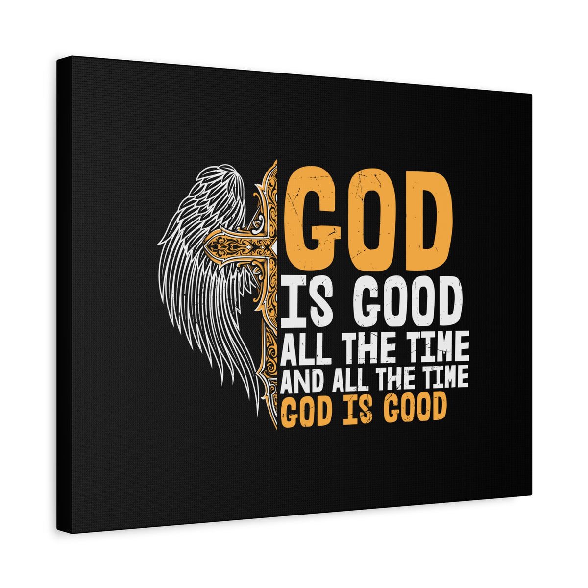 Scripture Canvas God Is Good Psalm 103:8 Yellow Christian Wall Art Bible Verse Print Ready to Hang-Express Your Love Gifts