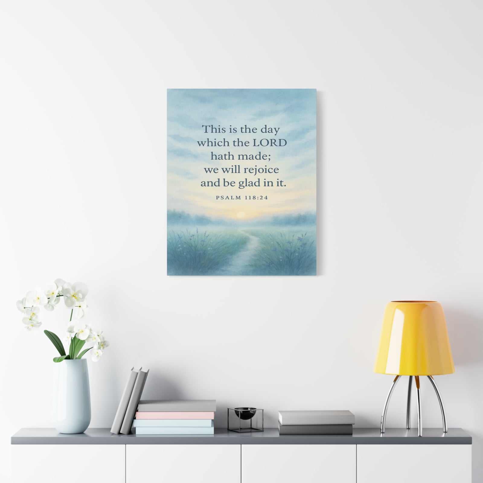 Bible Verse Canvas Psalm 118:24 Christian Home Décor Wall Art Scripture Ready to Hang Faith Print-Express Your Love Gifts