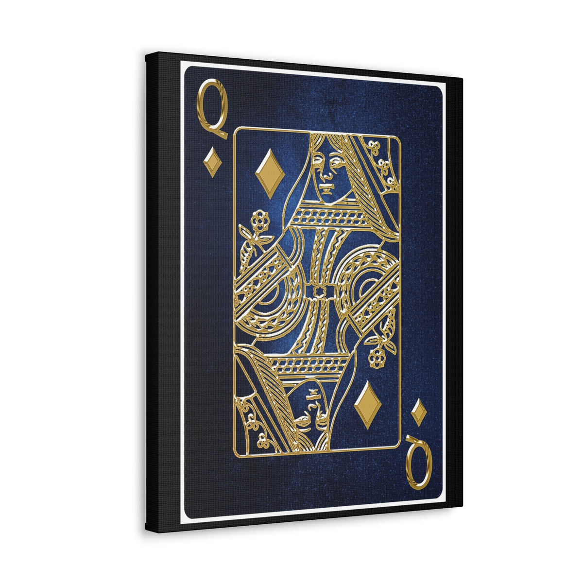 Queen Of Diamonds Space Background Playing Card Canvas Wall Art for Home Decor Ready-to-Hang-Express Your Love Gifts
