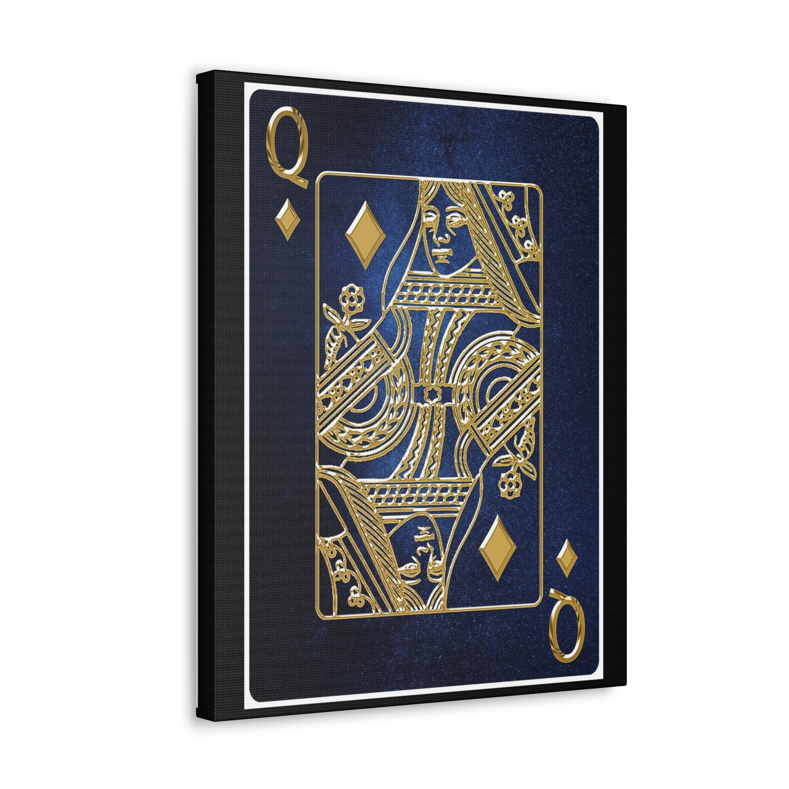 Queen Of Diamonds Space Background Playing Card Canvas Wall Art for Home Decor Ready-to-Hang-Express Your Love Gifts