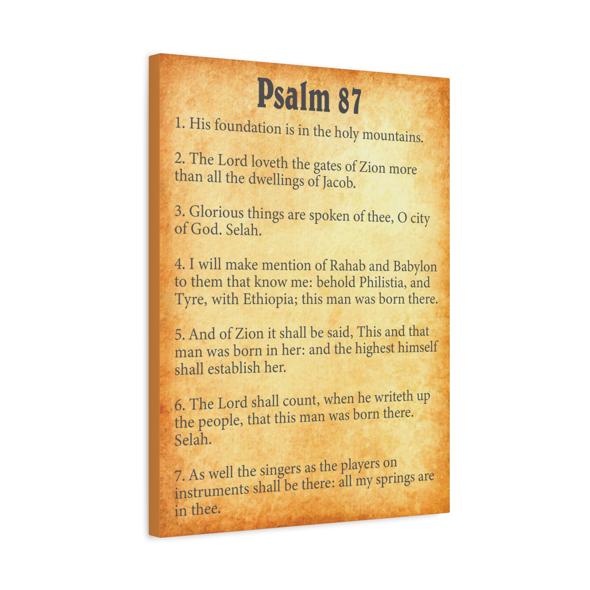 Scripture Walls Psalm 87 Gold Bible Chapter Canvas Christian Wall Art Ready to Hang-Express Your Love Gifts