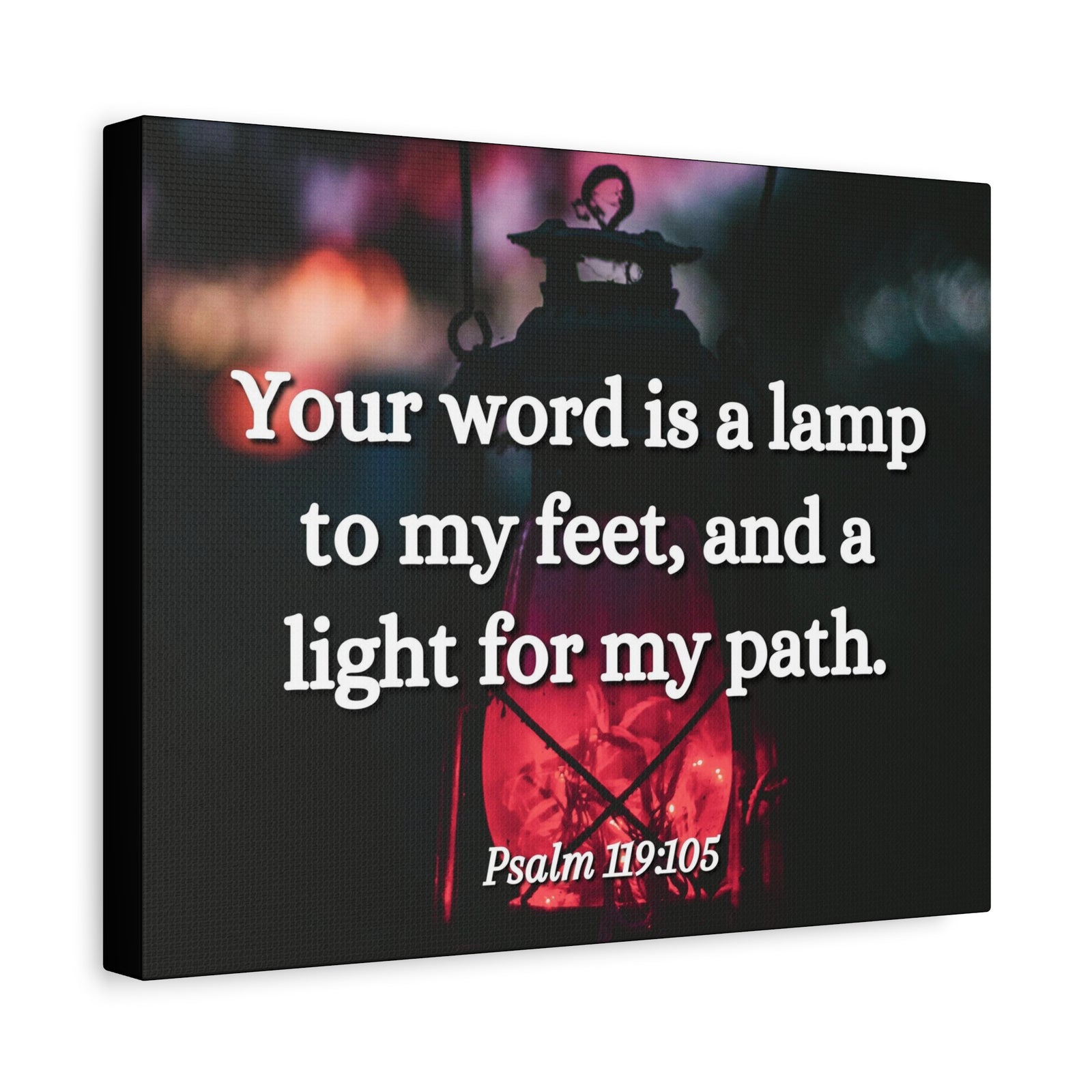 Scripture Canvas Your Words Is Lamp Psalm 119:105 Christian Wall Art Bible Verse Print Ready to Hang-Express Your Love Gifts