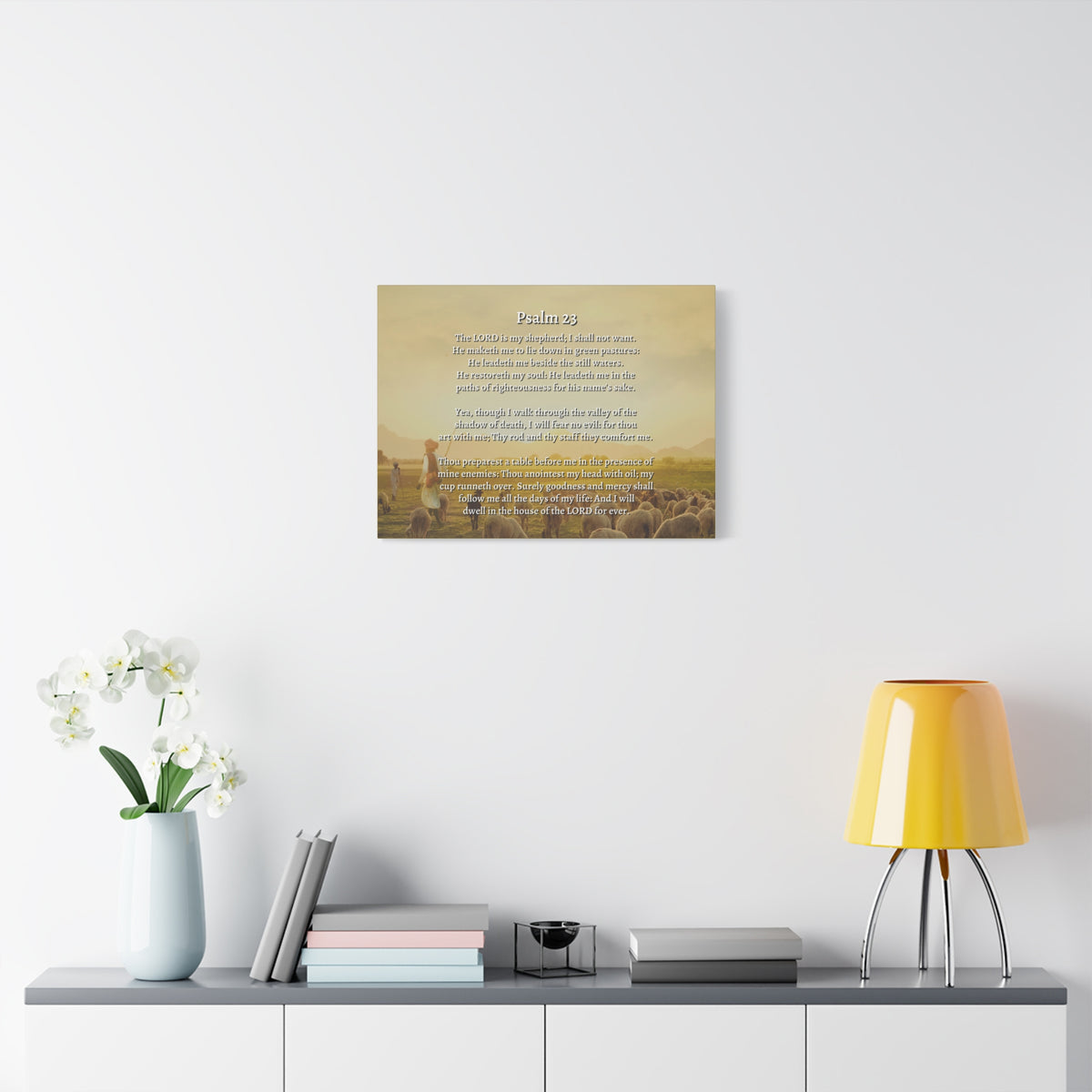 Scripture Walls Lord Is My Shepherd Herding Psalm 23 Bible Verse Canvas Christian Wall Art Ready to Hang-Express Your Love Gifts