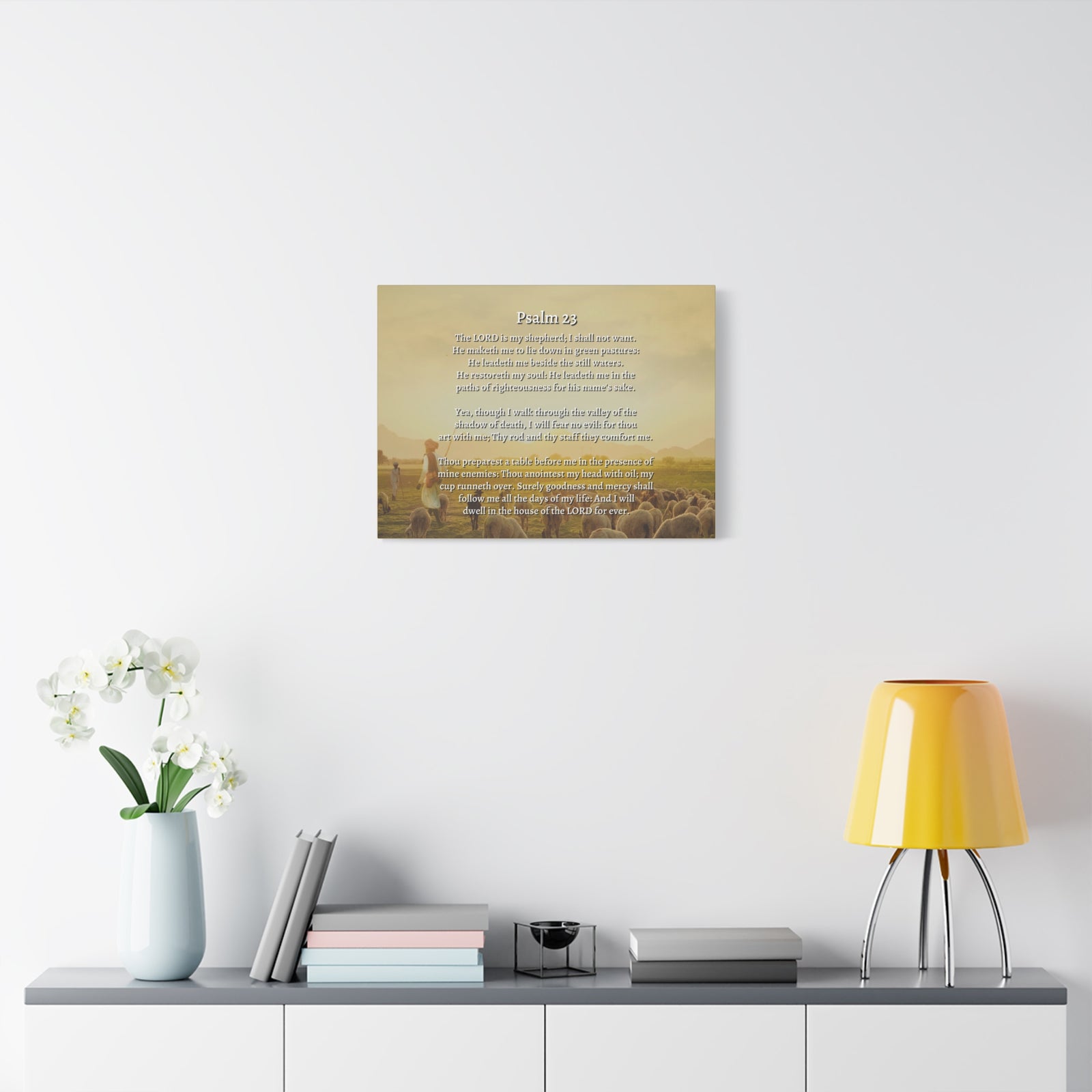 Scripture Walls Lord Is My Shepherd Herding Psalm 23 Bible Verse Canvas Christian Wall Art Ready to Hang-Express Your Love Gifts