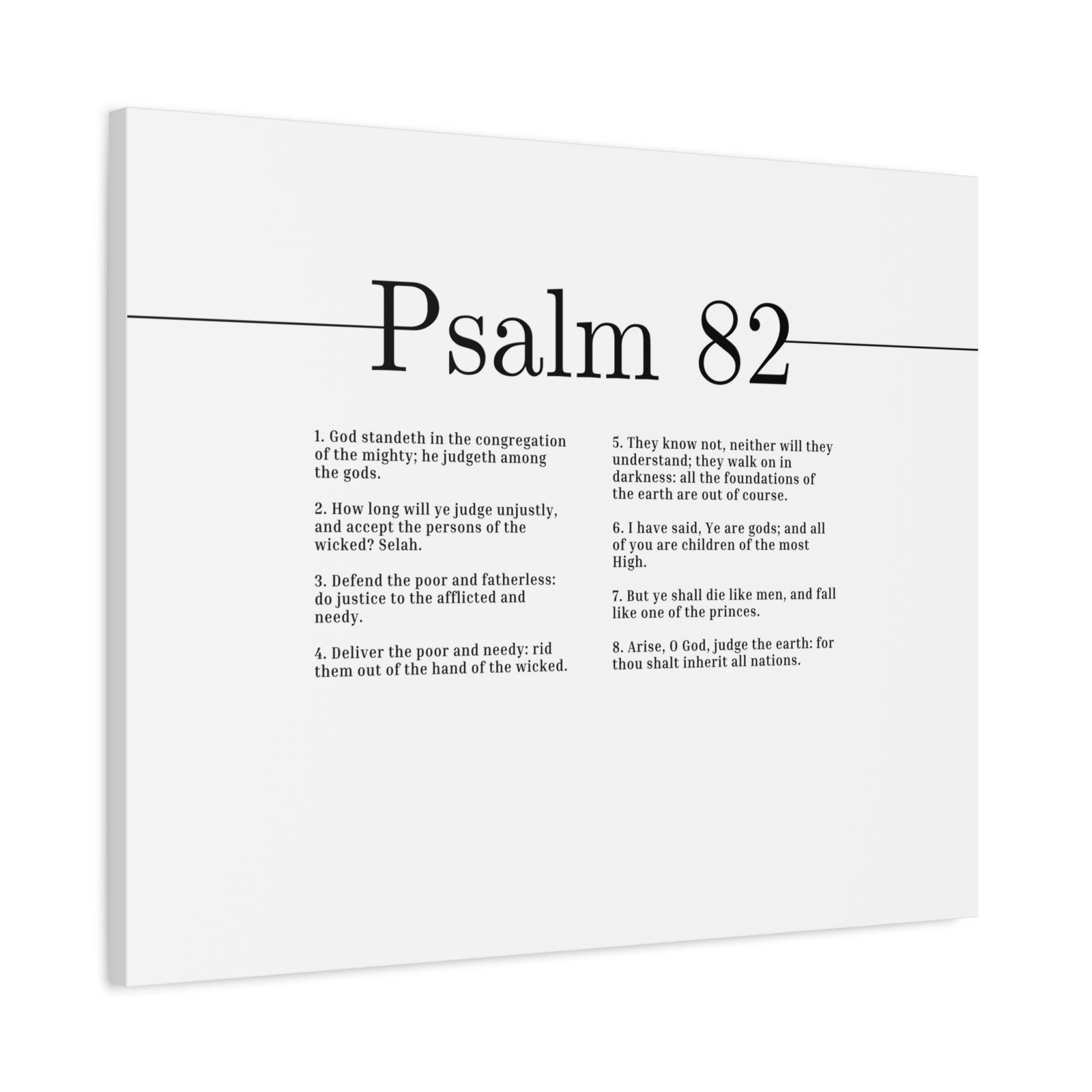Scripture Canvas Arise, O God Psalm 82 Christian Wall Art Bible Verse Print Ready to Hang-Express Your Love Gifts