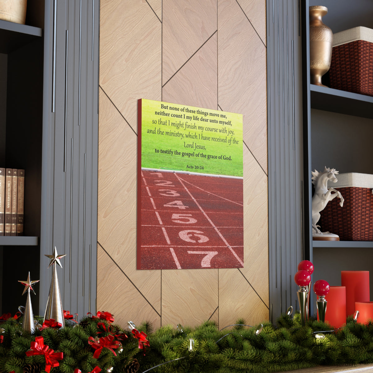 Bible Verse Canvas Testify the Gospel Acts 20:24 Christian Home Decor Scripture Art-Express Your Love Gifts