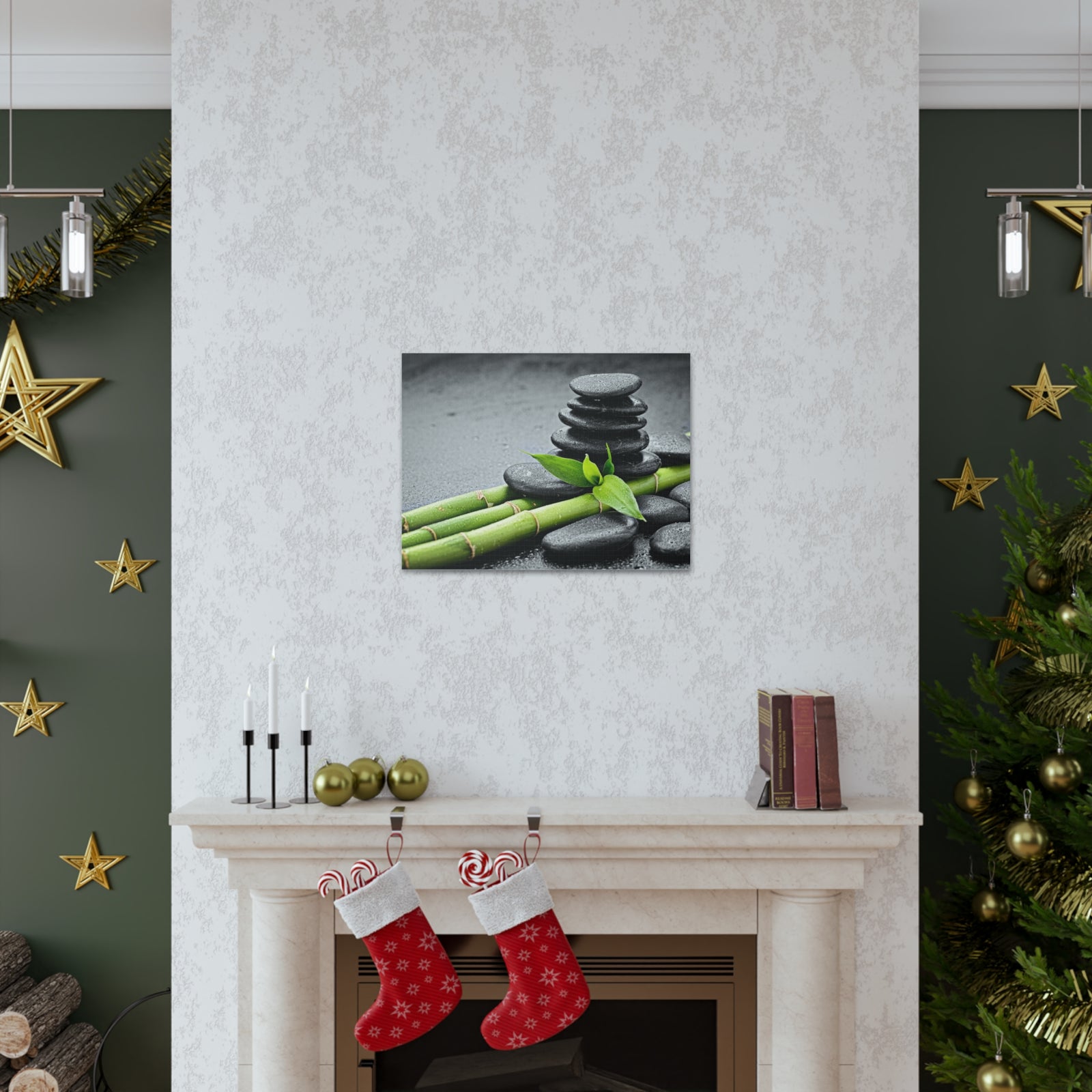 Bamboo on the Black Forest Floral Nature Photography Canvas Wall Art for Home Decor Ready-to-Hang-Express Your Love Gifts