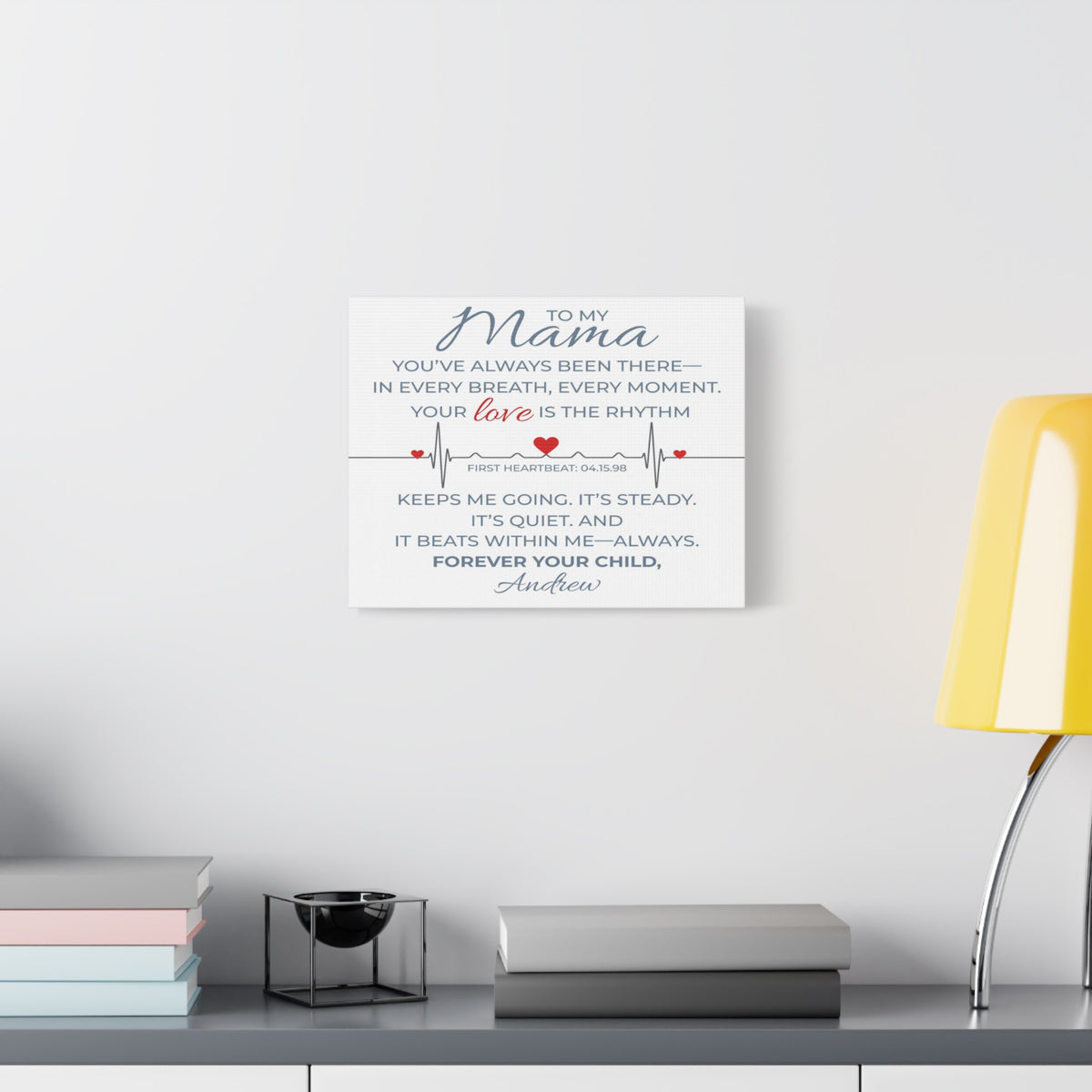 Personalized To Mom I Carry Your Love in Every Beat Custom Canvas Wall Art-Express Your Love Gifts