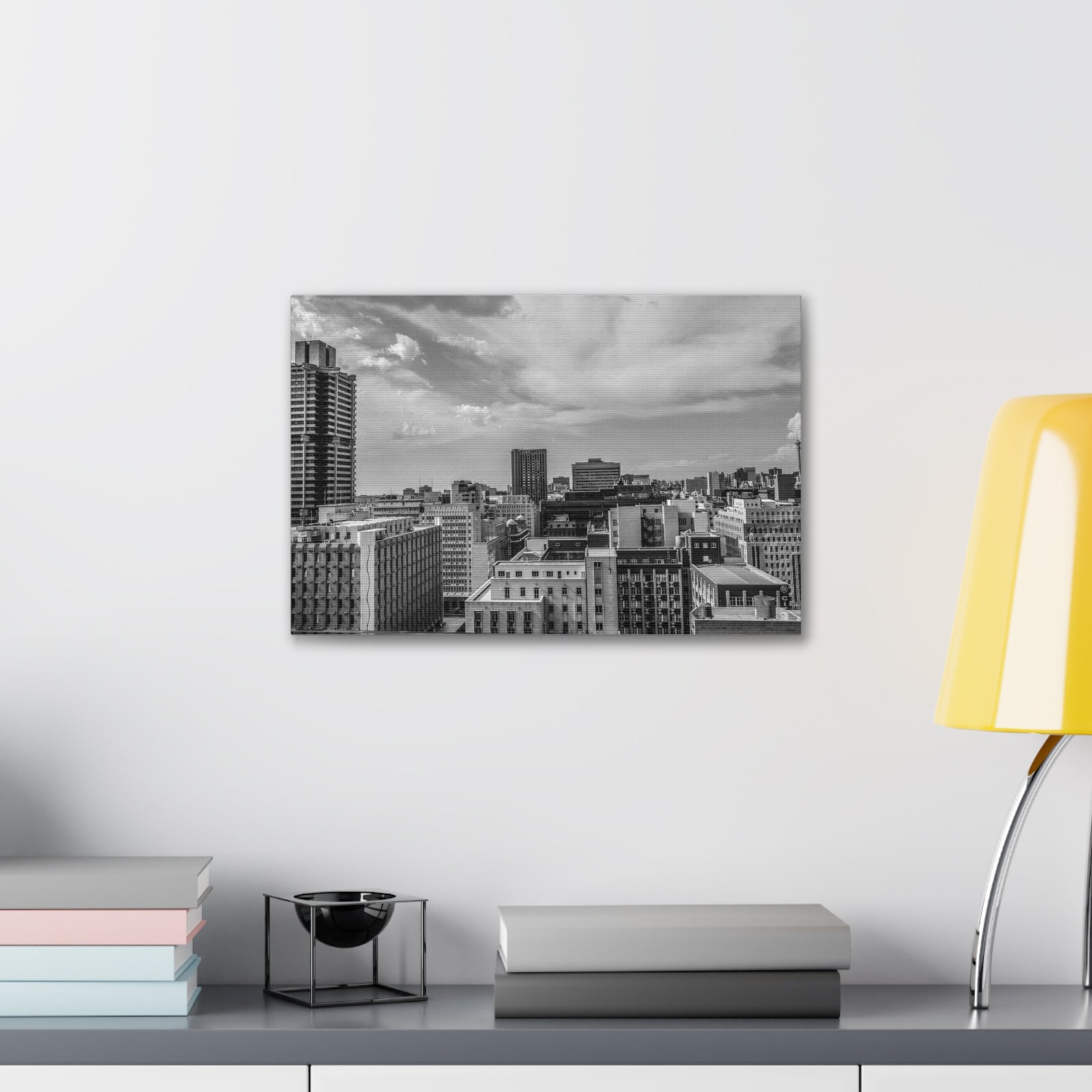Johannesburg Black And White Skyline Canvas Artwork High-Quality Breathtaking Stunning Cityscape for Home Decor Ready to Hang-Express Your Love Gifts