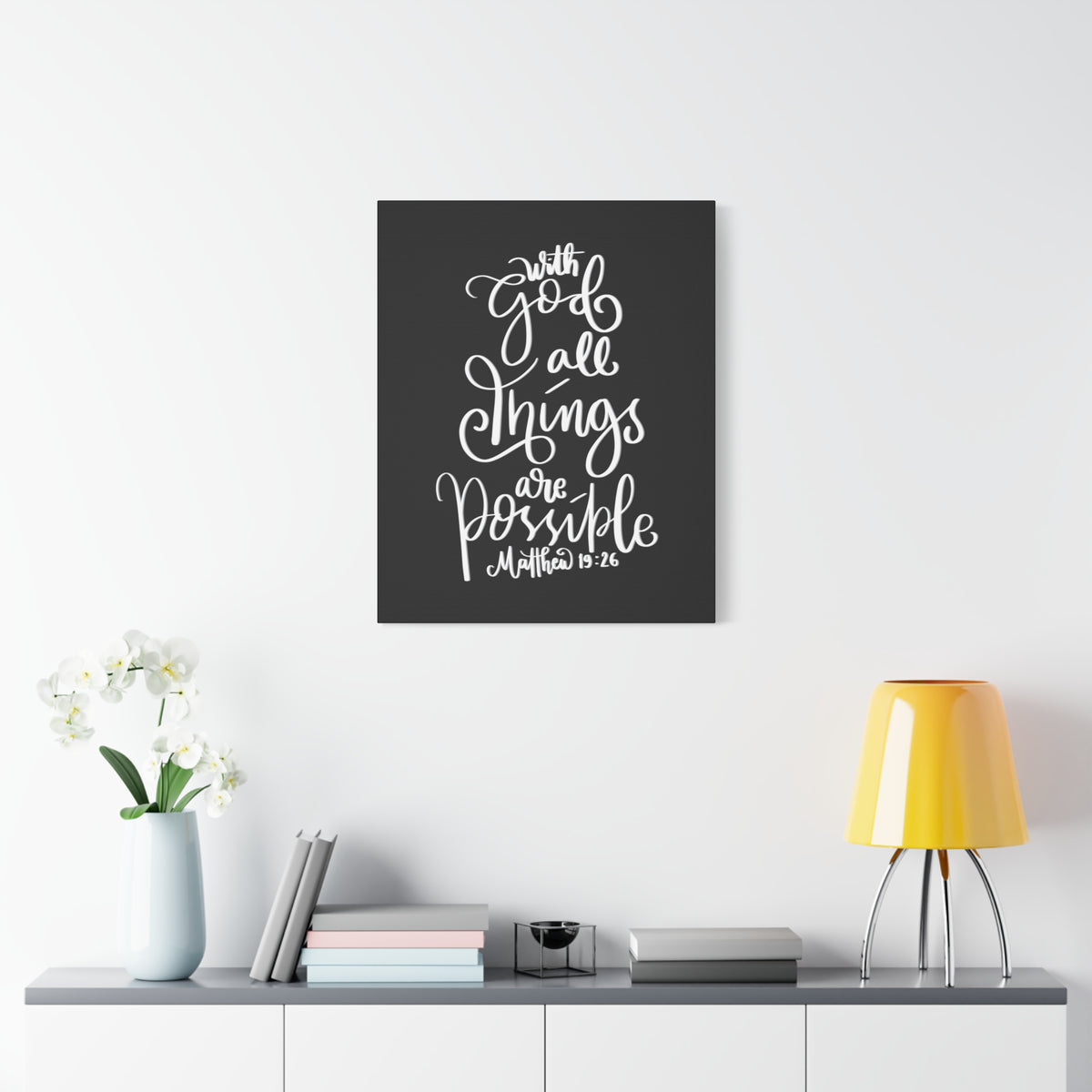 Scripture Walls All Things Are Possible Matthew 19:26 Bible Verse Canvas Christian Wall Art Ready to Hang-Express Your Love Gifts