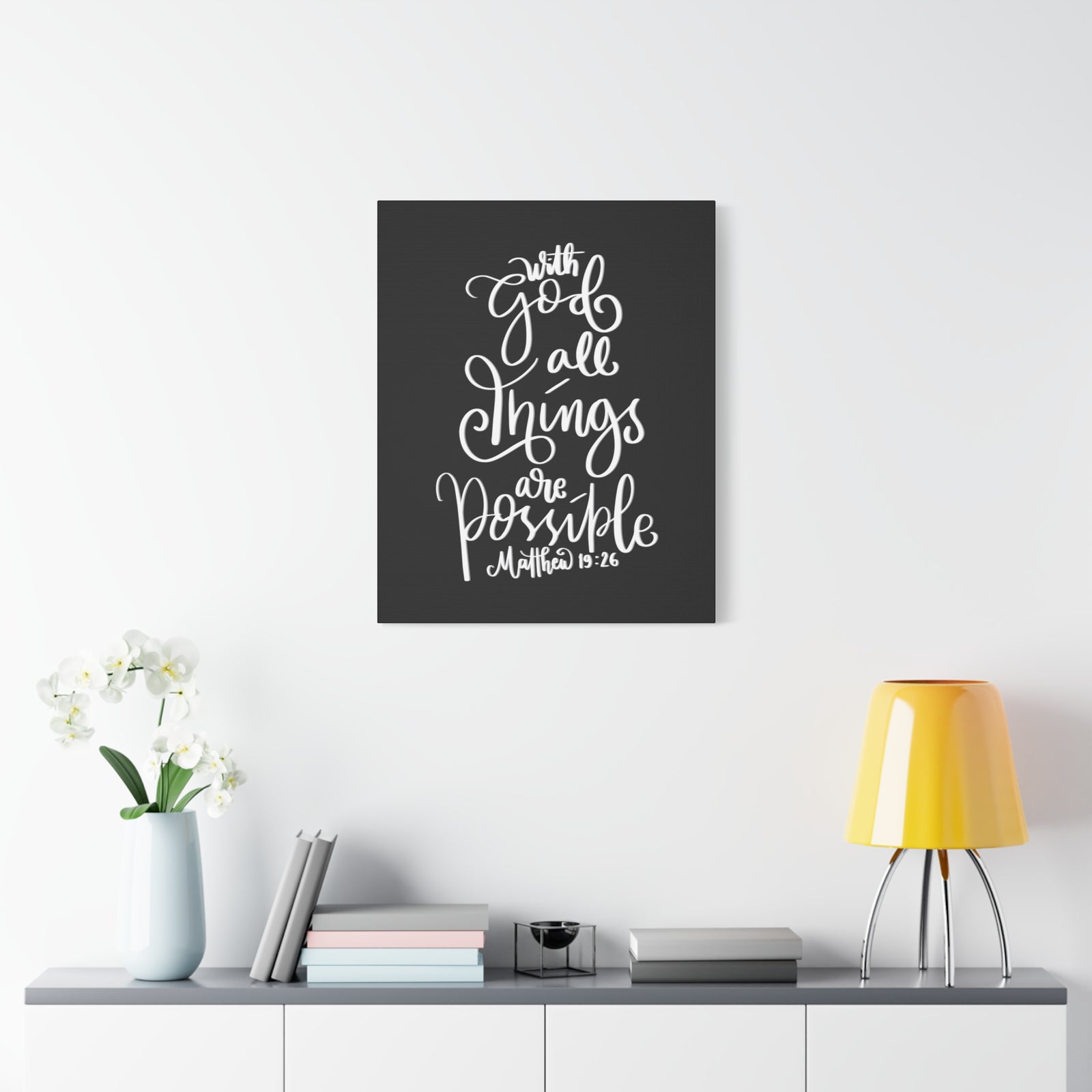 Scripture Walls All Things Are Possible Matthew 19:26 Bible Verse Canvas Christian Wall Art Ready to Hang-Express Your Love Gifts