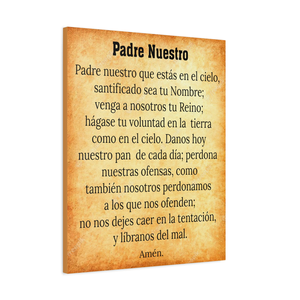 Scripture Walls Padre Nuestro Lords Prayer Gold & White Christian Wall Art Print Ready to Hang Unframed-Express Your Love Gifts