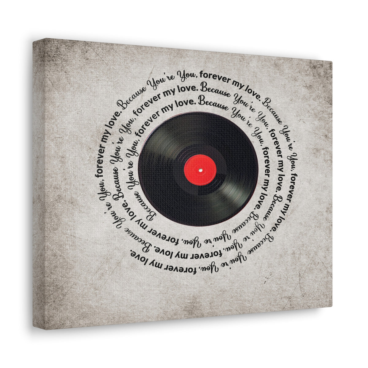 To My Wife Forever My Love Vinyl Record Canvas Wall Art – Perfect Gift for Music Lovers & Soulmates-Express Your Love Gifts