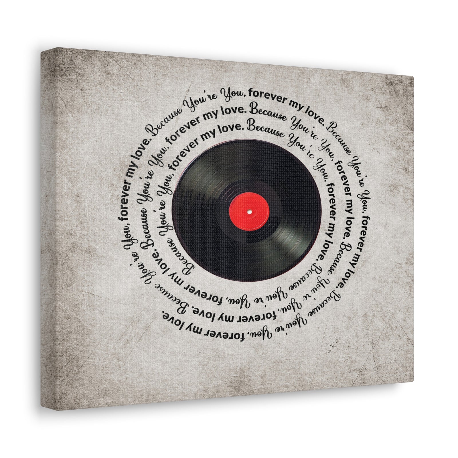 To My Wife Forever My Love Vinyl Record Canvas Wall Art – Perfect Gift for Music Lovers & Soulmates-Express Your Love Gifts