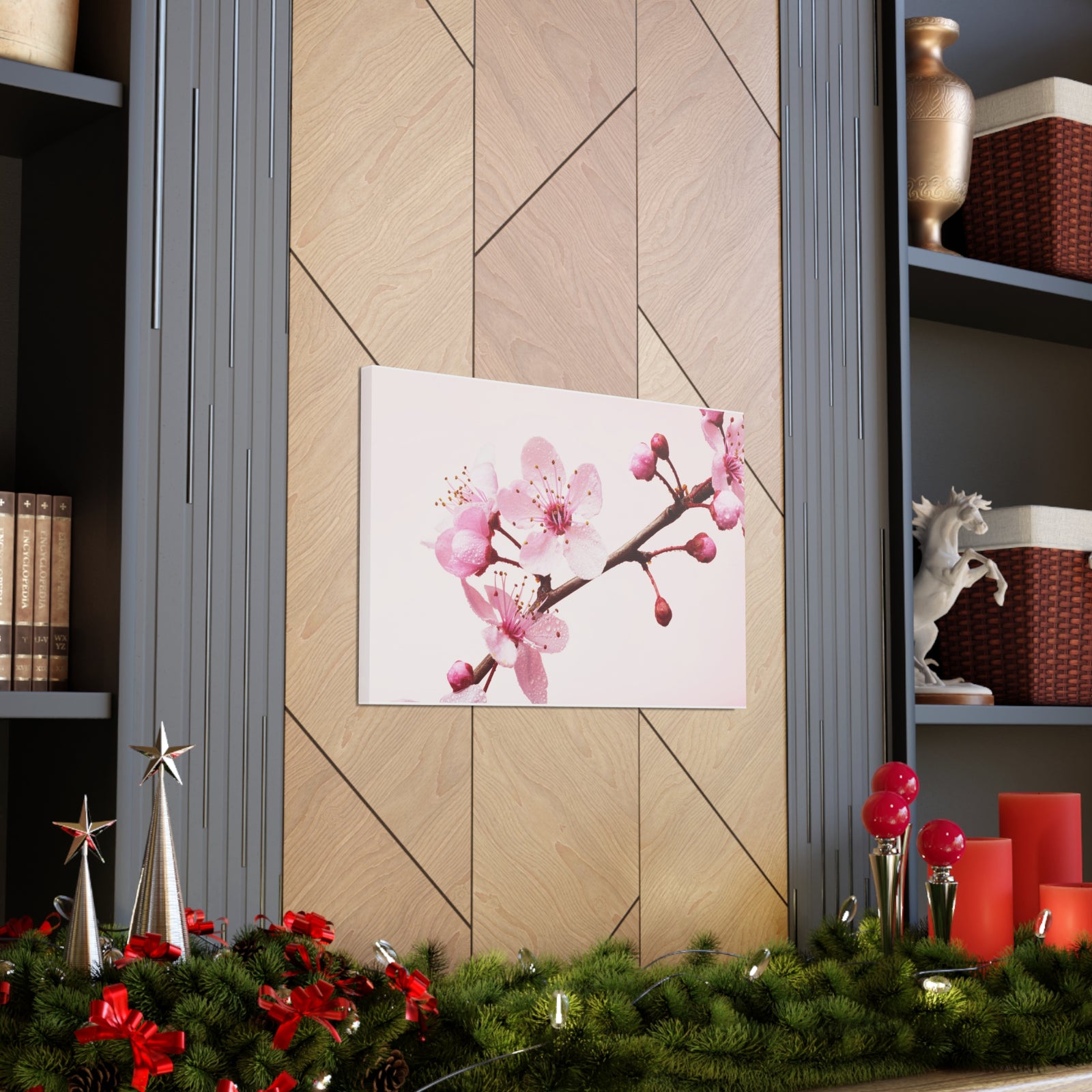 Cherry Blossom Branch Forest Floral Nature Photography Canvas Wall Art for Home Decor Ready-to-Hang-Express Your Love Gifts