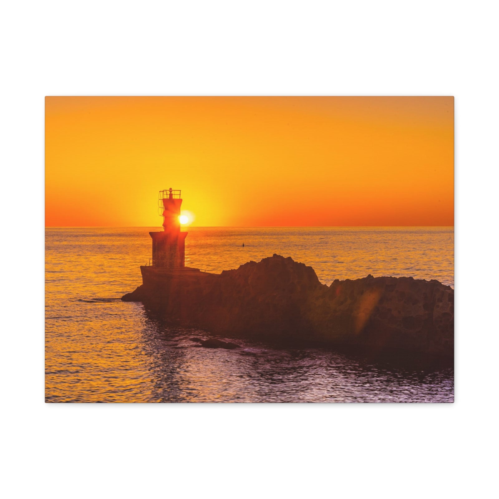 Sun Lighthouse Sunset Forest Floral Nature Photography Canvas Wall Art for Home Decor Ready-to-Hang-Express Your Love Gifts