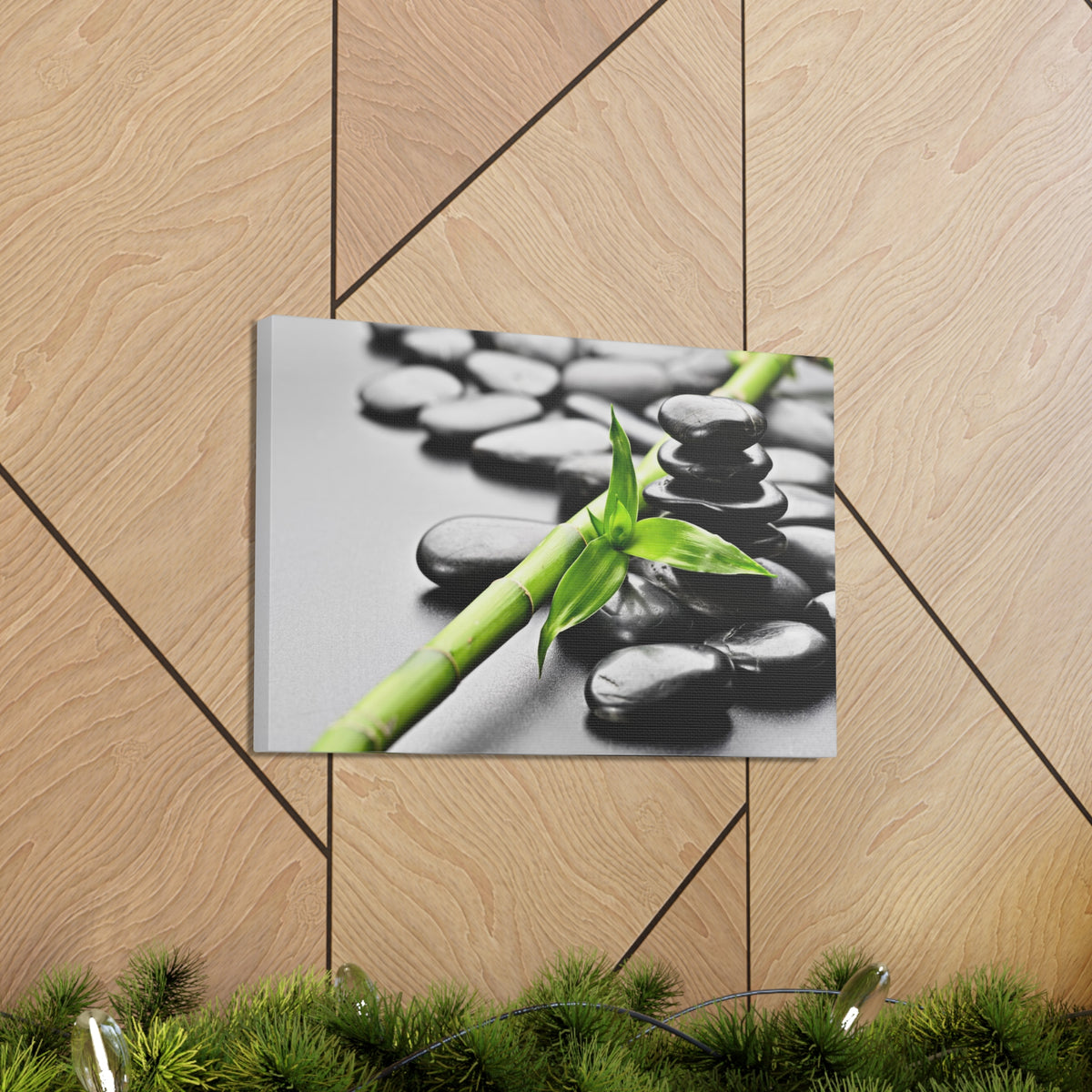 Basalt Stones on Black Forest Floral Nature Photography Canvas Wall Art for Home Decor Ready-to-Hang-Express Your Love Gifts