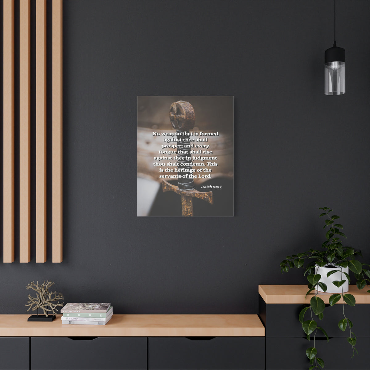 Scripture Walls No Weapon Isaiah 54:17 Bible Verse Canvas Christian Wall Art Ready to Hang-Express Your Love Gifts