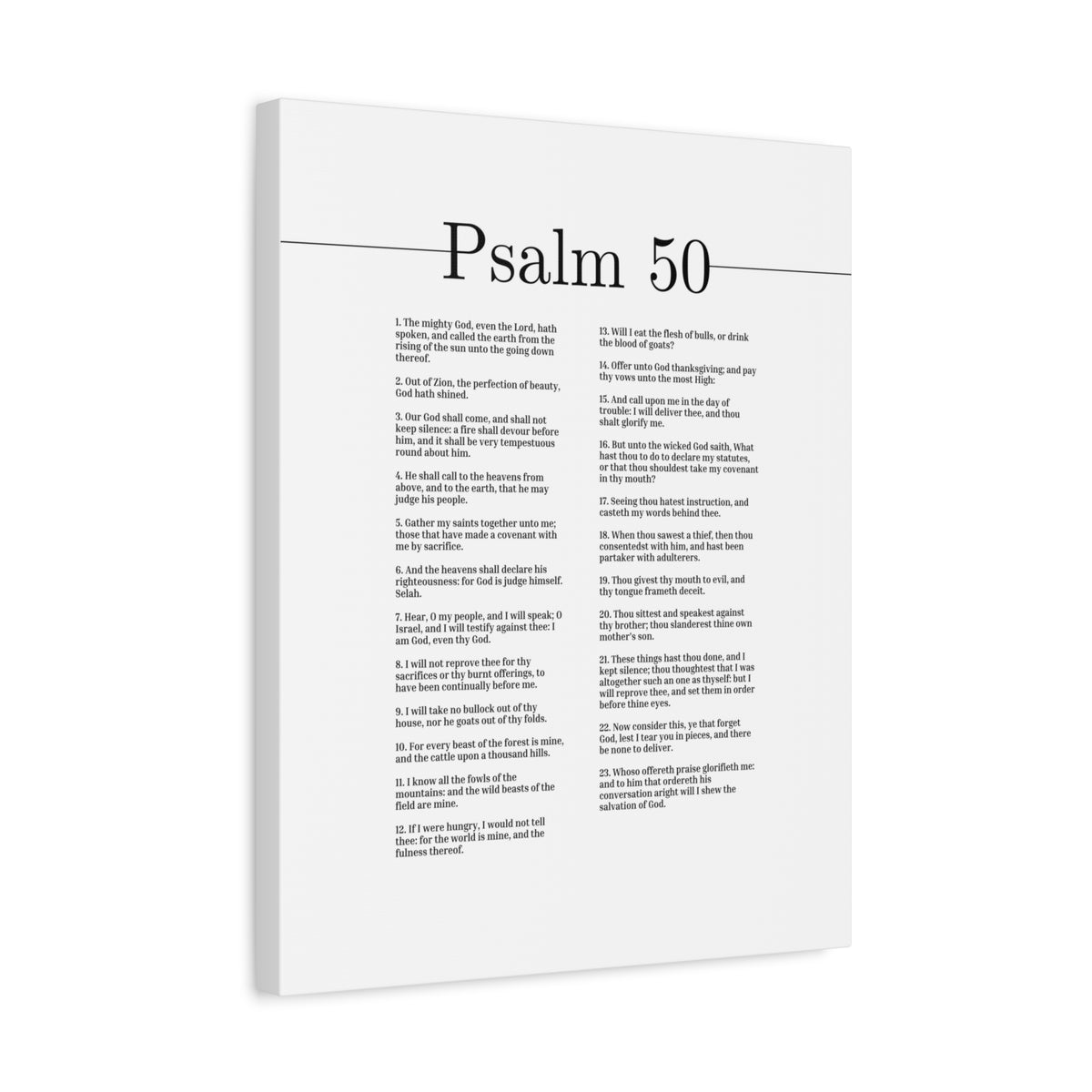 Scripture Canvas Our God Shall Come Psalm 50 Christian Wall Art Bible Verse Print Ready to Hang-Express Your Love Gifts