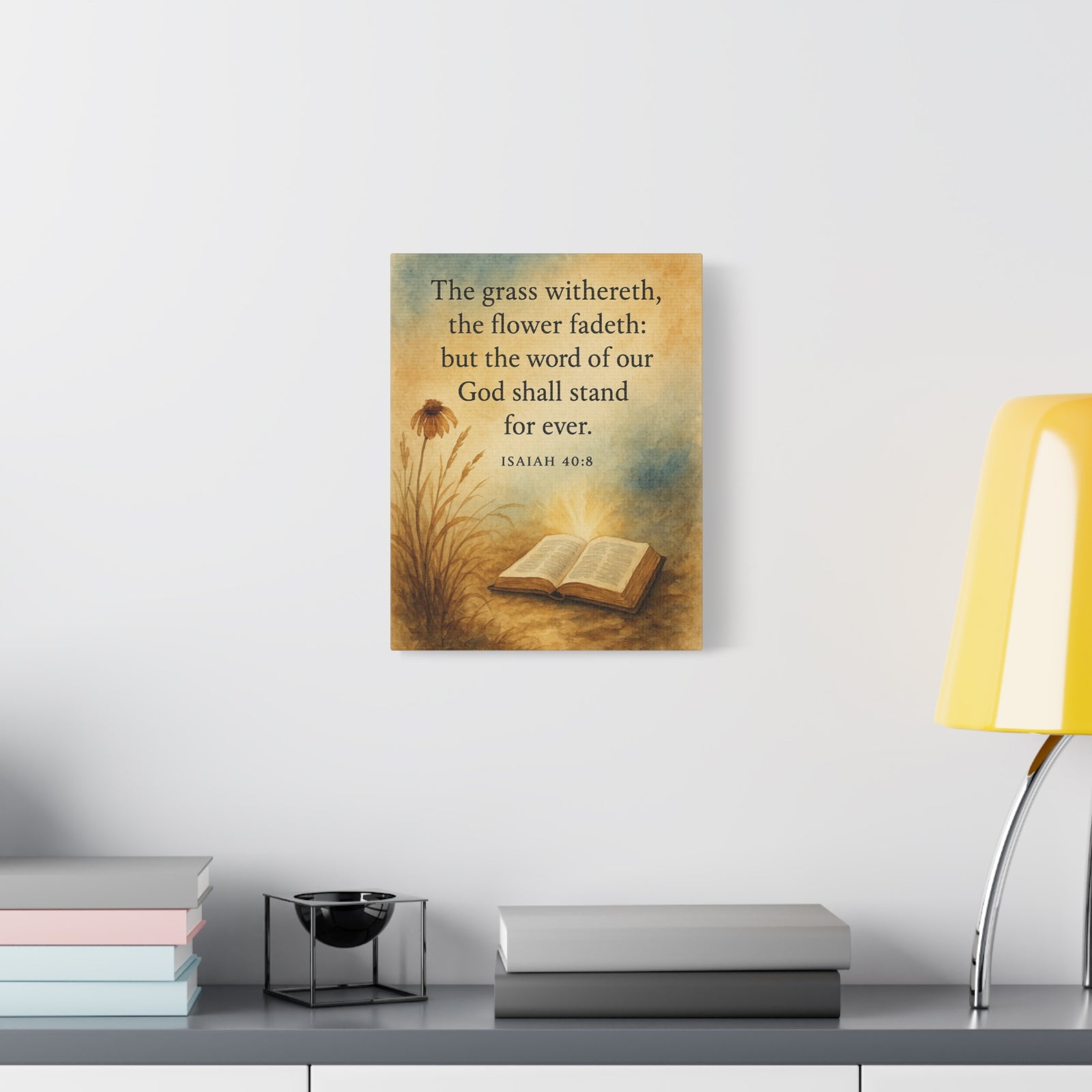 Bible Verse Canvas Isaiah 40:8 Christian Home Décor Wall Art Scripture Ready to Hang Faith Print-Express Your Love Gifts