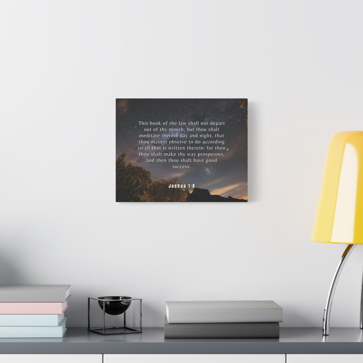Scripture Canvas Good Success Joshua 1:8 Christian Wall Art Bible Verse Print Ready to Hang