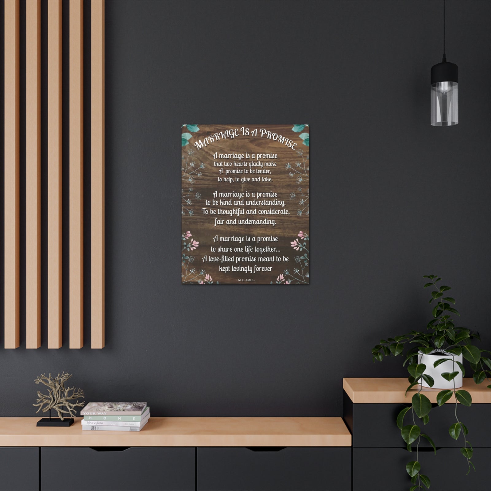 Marriage is a Promise Motivational Printed On Ready To Hang Stretched Canvas Wall Art-Express Your Love Gifts