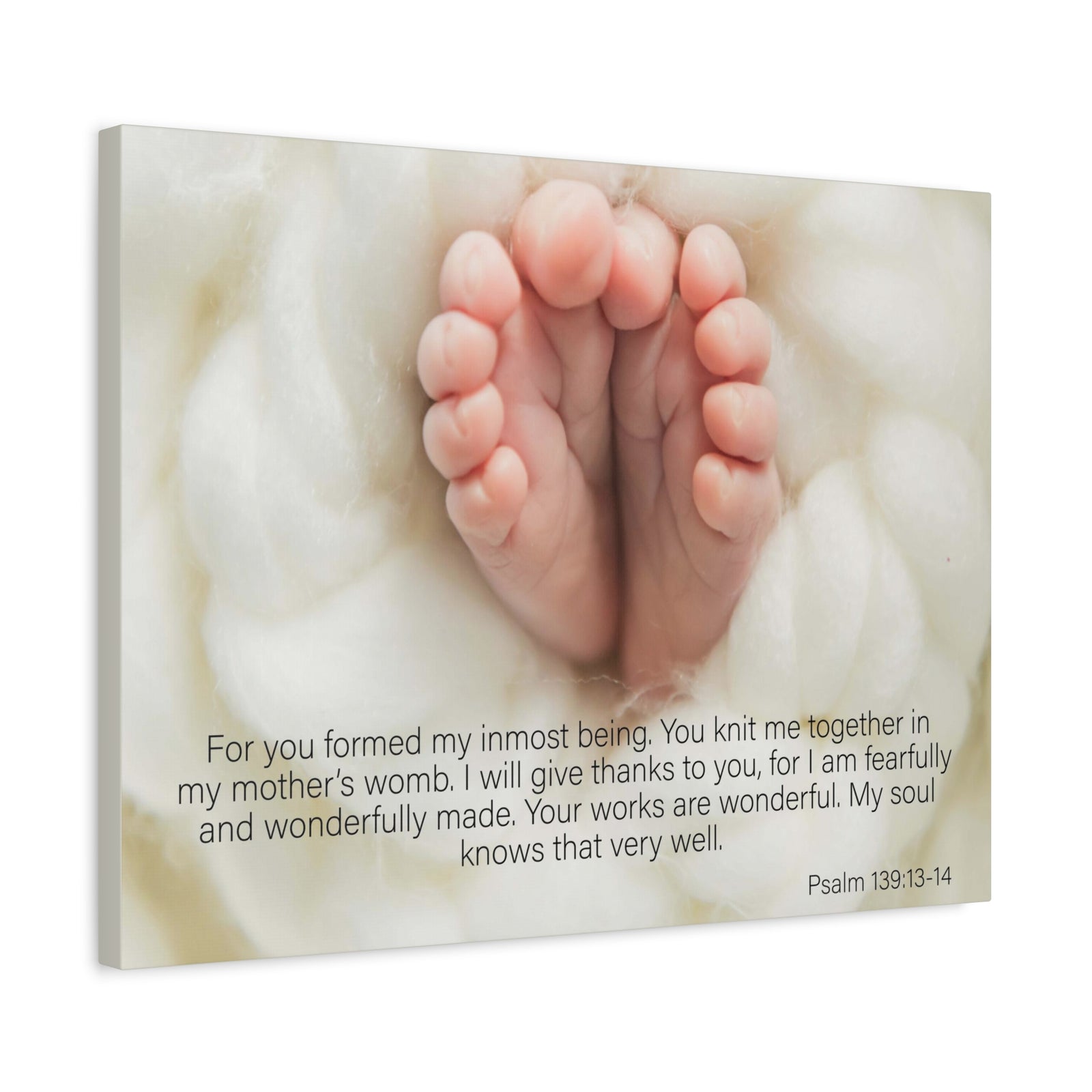 Bible Verse Canvas Fearfully and Wonderfully Made Psalm 139:13-14 WEB Wall Art Christian Home Decor-Express Your Love Gifts