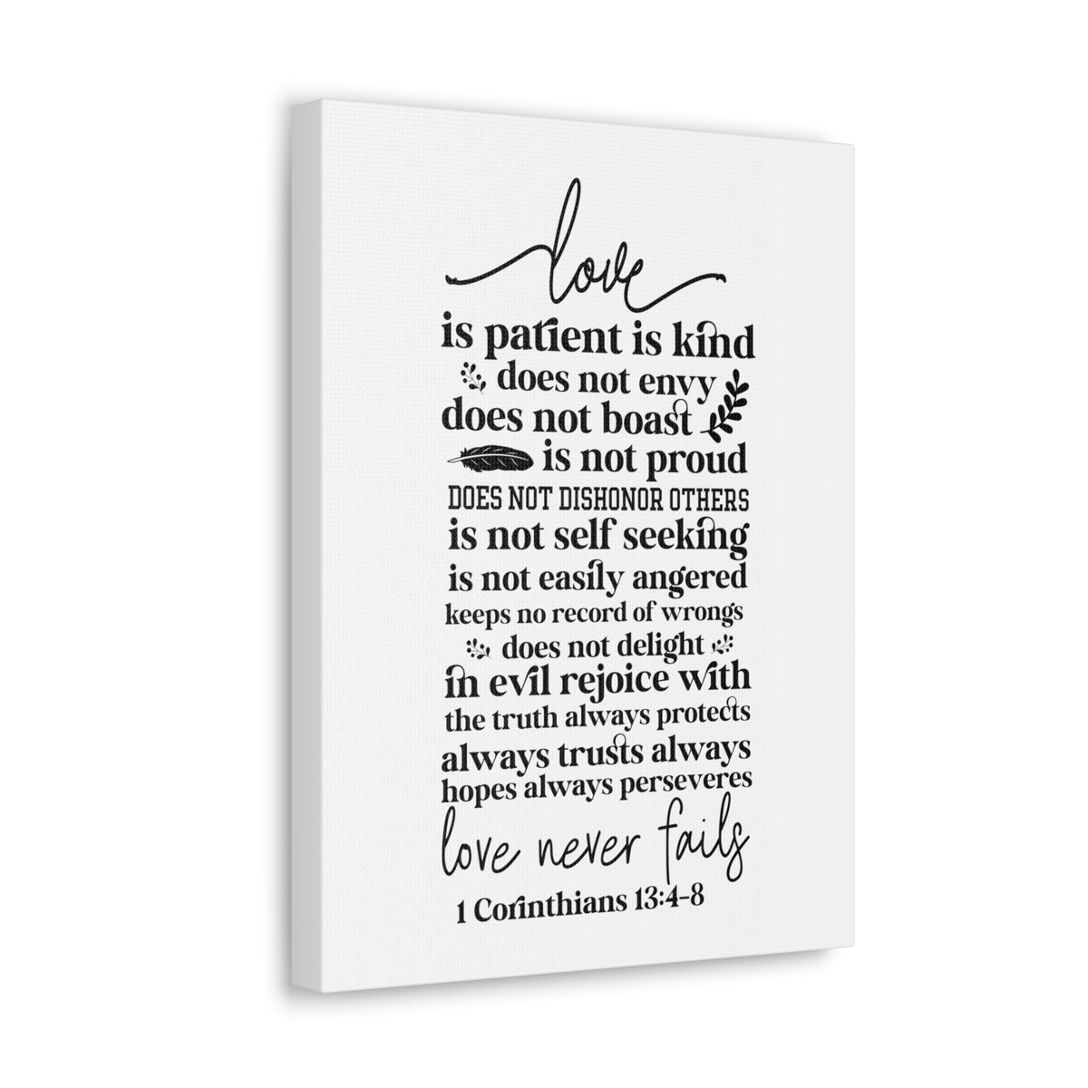 Scripture Walls 1 Corinthians 13:4-8 Love Is Bible Verse Canvas Christian Wall Art Ready to Hang Unframed-Express Your Love Gifts