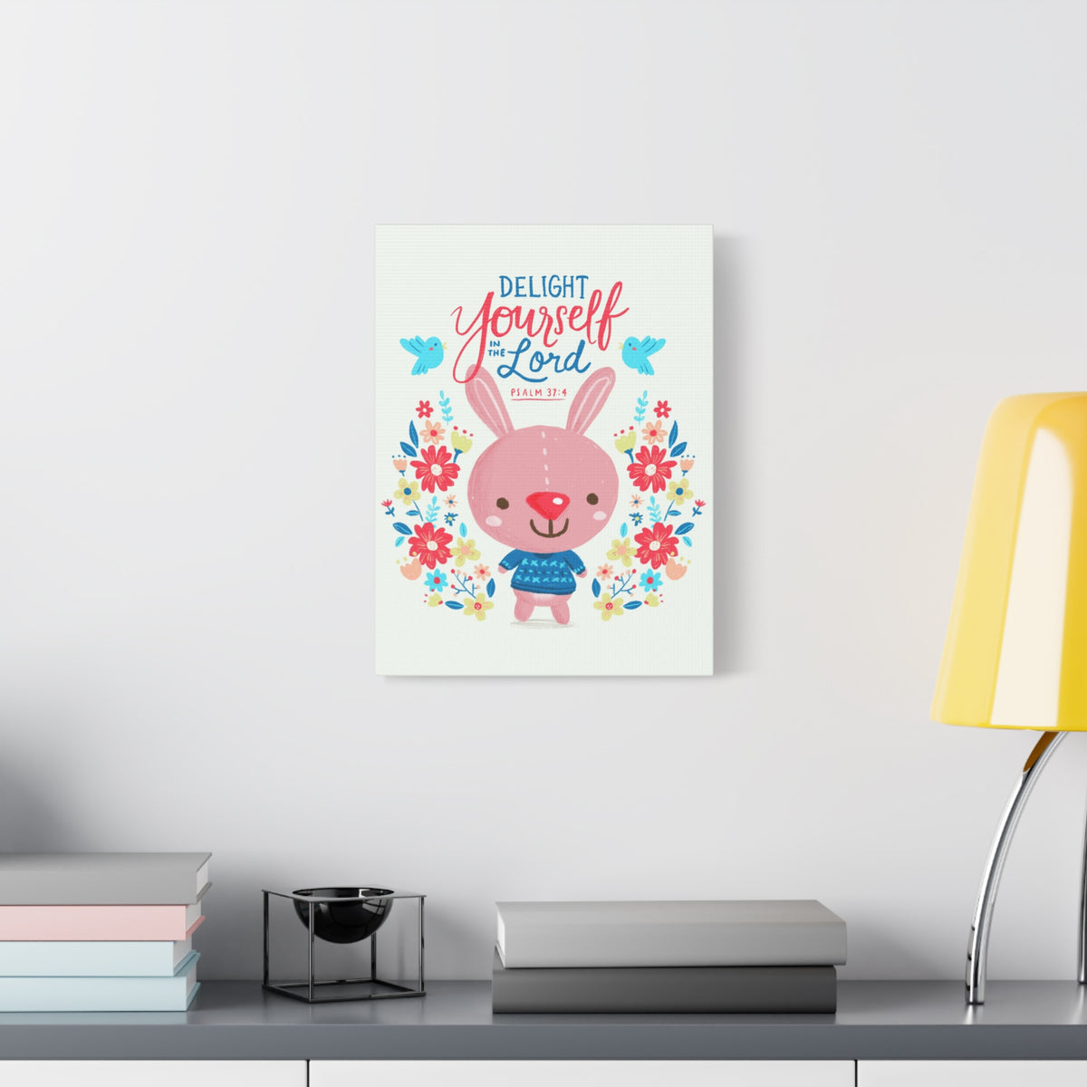 Scripture Canvas Delight Yourself Psalm 37:4 Christian Wall Art Bible Verse Print Ready to Hang-Express Your Love Gifts