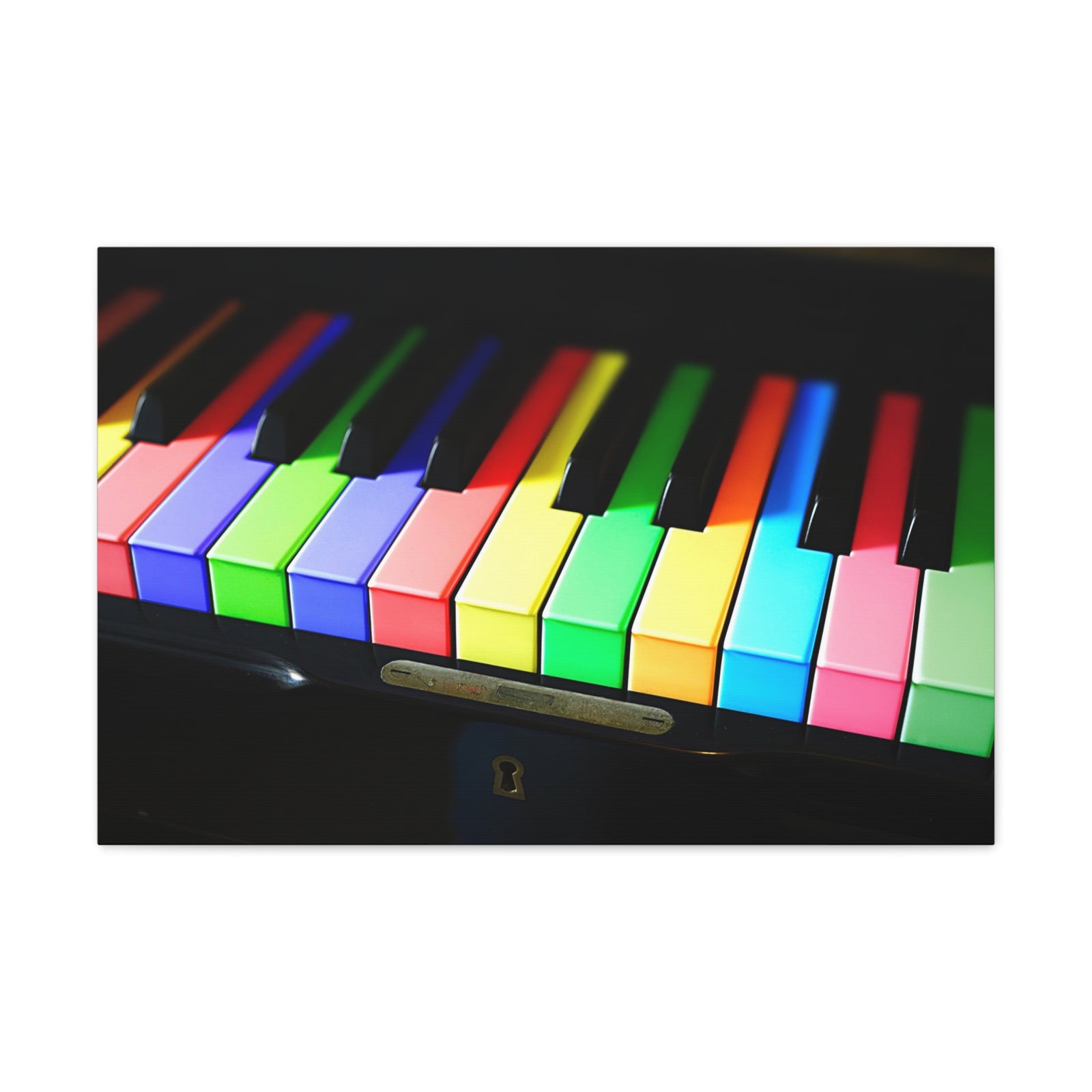 Piano Keys Painted in Color Music Lover's Delight Piano Keyboard Canvas Wall Art for Home Decor Ready-to-Hang-Express Your Love Gifts