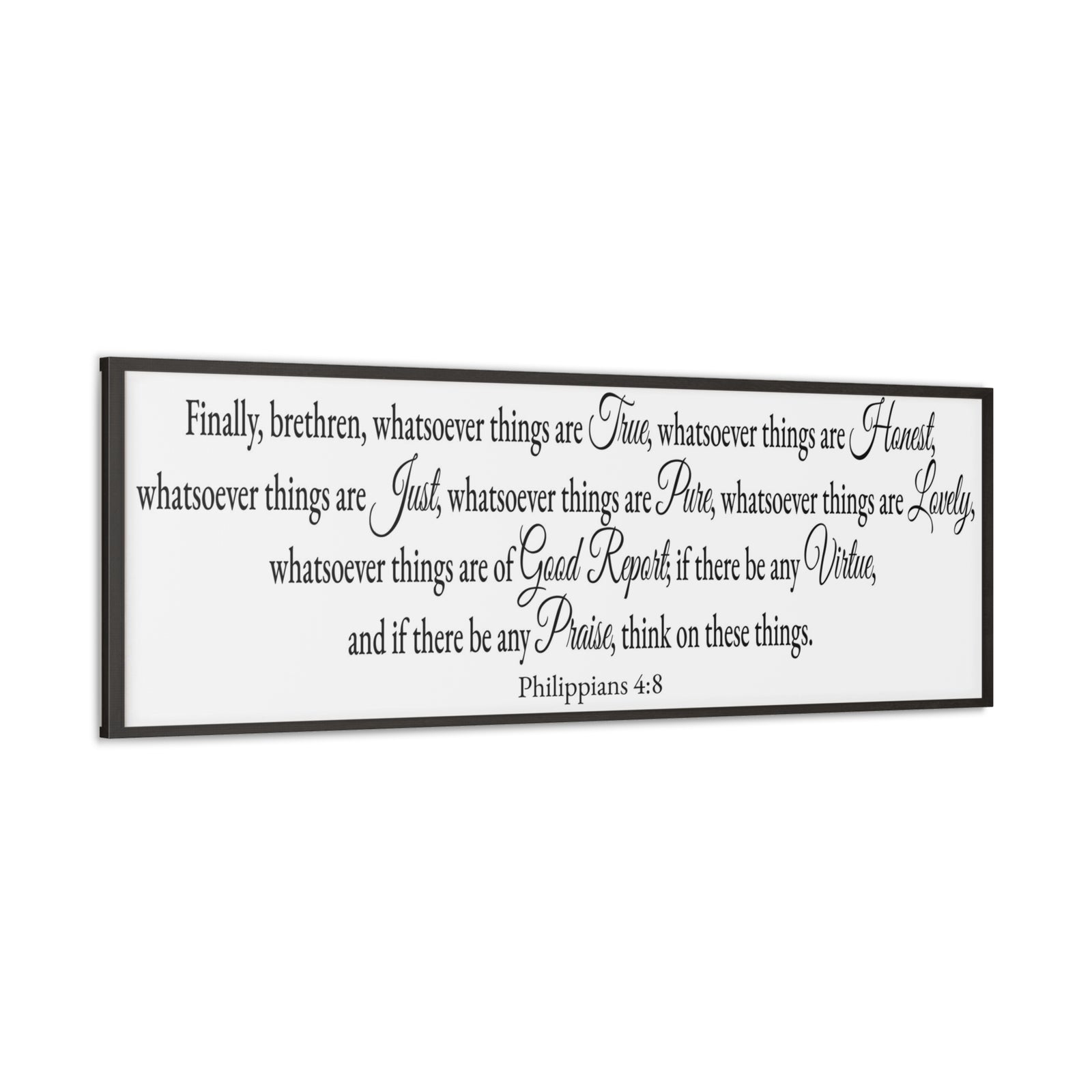 Scripture Walls Seeking Philippians 4:8 White Bible Verse Canvas Christian Wall Art Ready to Hang Unframed-Express Your Love Gifts