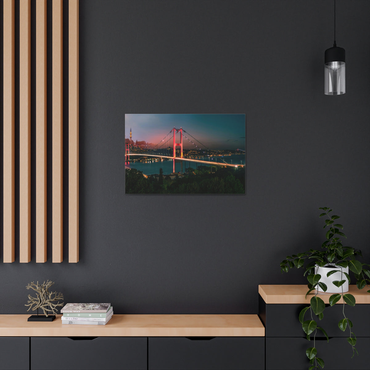 Istanbul Night Skyline Canvas Artwork High-Quality Breathtaking Stunning Cityscape for Home Decor Ready to Hang-Express Your Love Gifts
