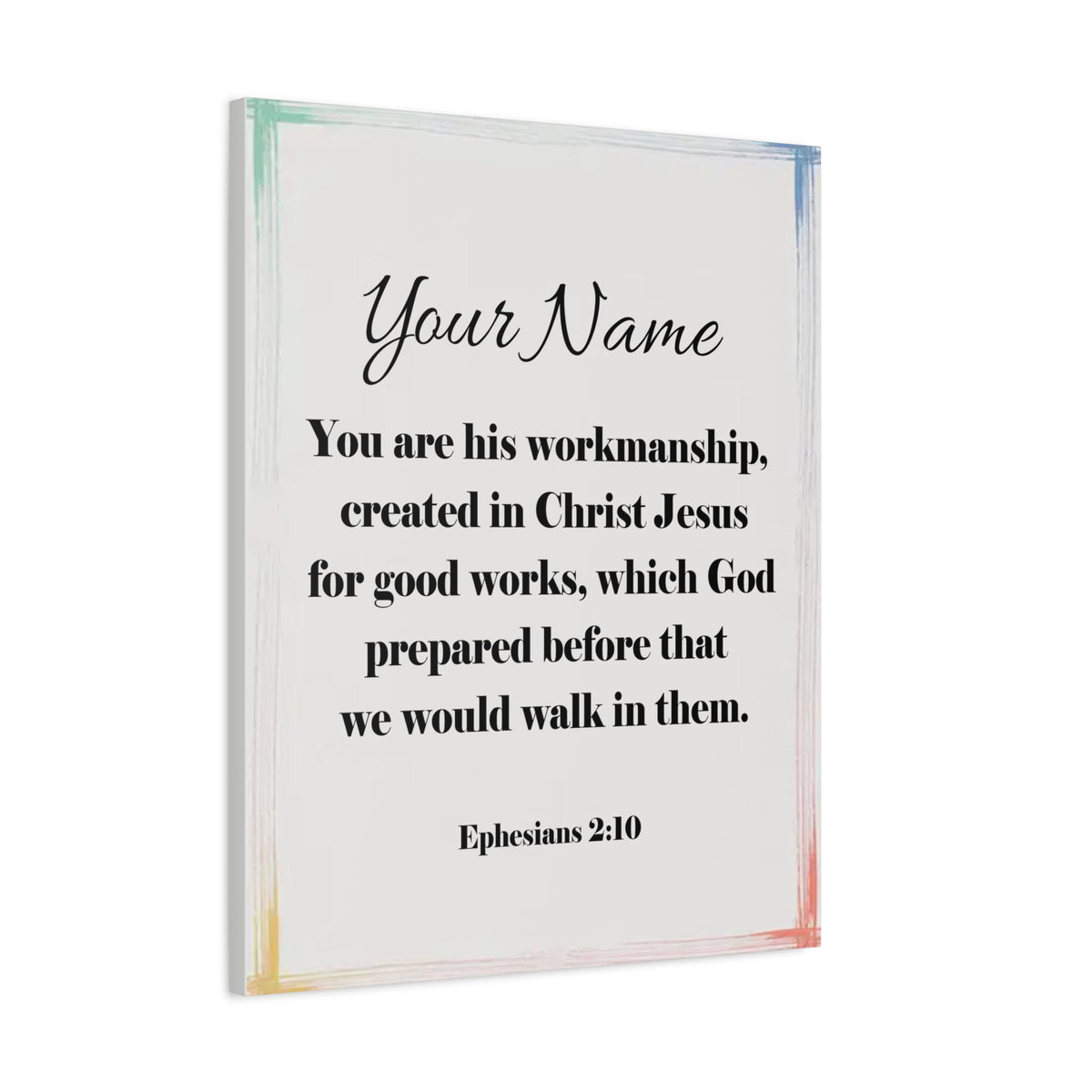 Scripture Walls Personalized Ephesians 2:10 Bible Chapter Canvas Christian Wall Art Ready to Hang-Express Your Love Gifts