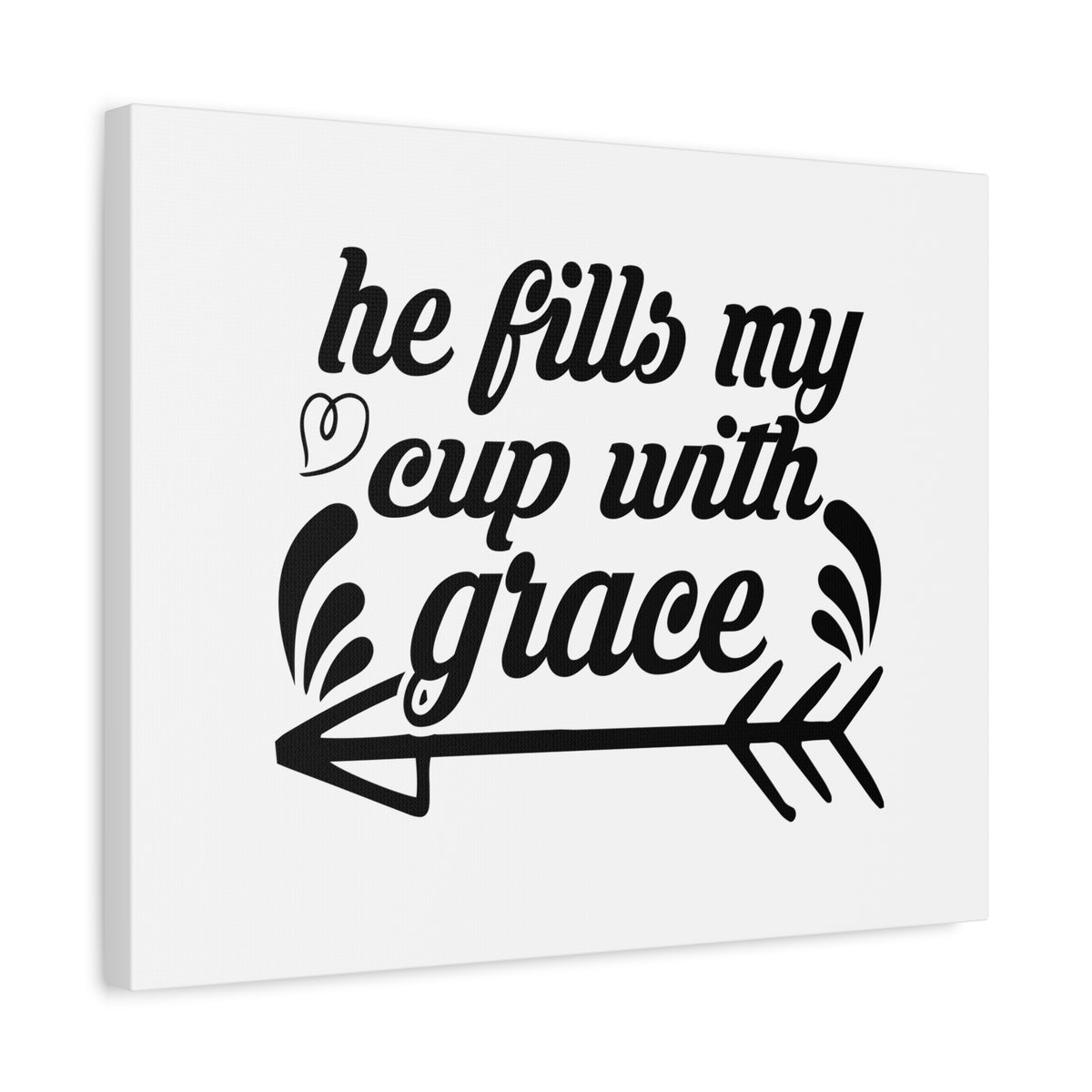 Scripture Canvas He Fills My Cup With Grace Psalm 23:5 Christian Wall Art Bible Verse Print Ready to Hang-Express Your Love Gifts