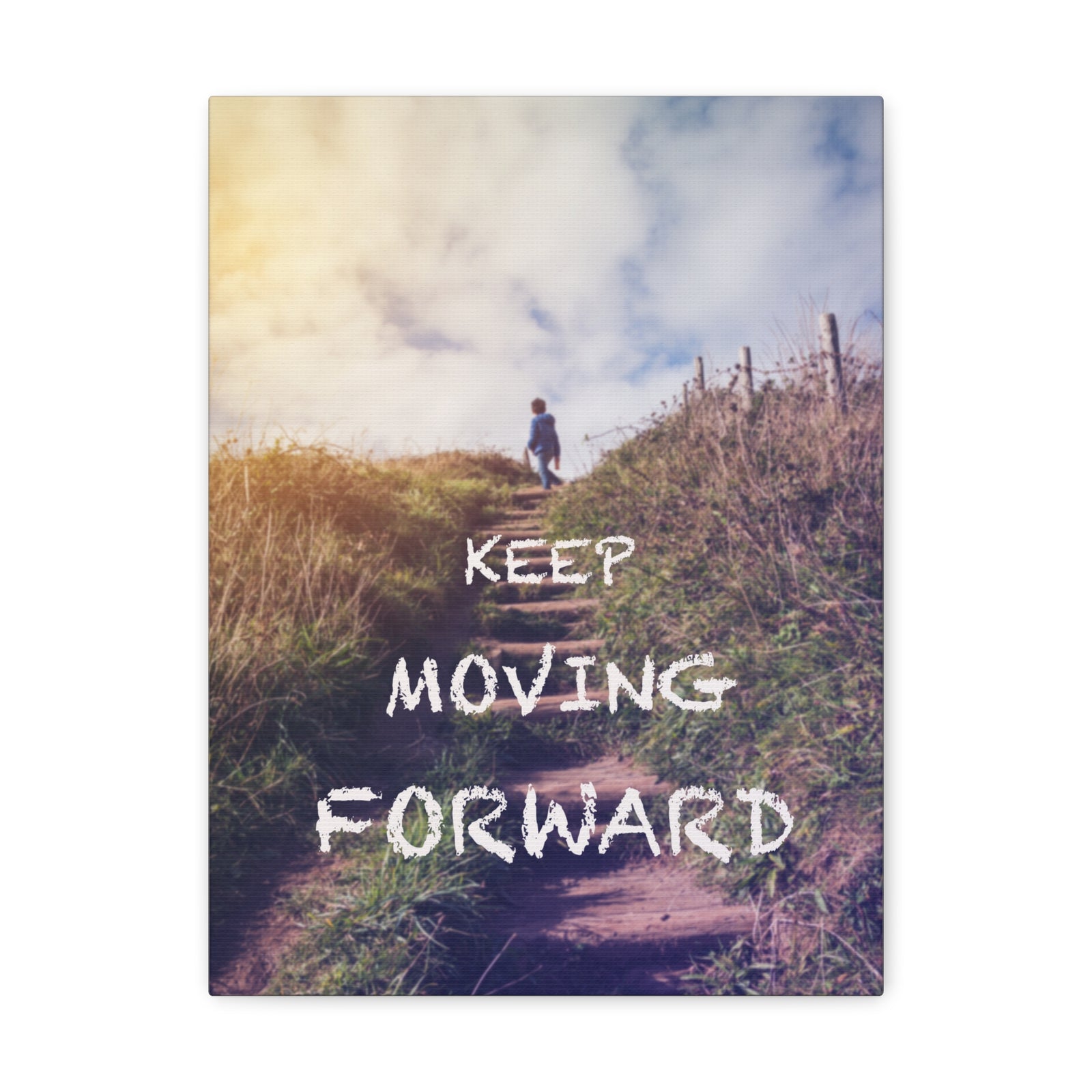 Inspirational Quote Canvas Keep Moving Forward Motivational Print Ready to Hang Artwork-Express Your Love Gifts