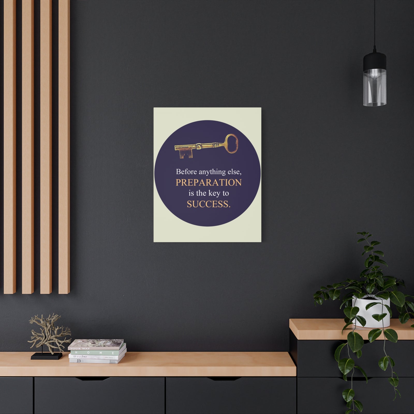 Inspirational Wall Art Preparation Key To Success Motivation Wall Decor for Home Office Gym Inspiring Success Quote Print Ready to Hang-Express Your Love Gifts