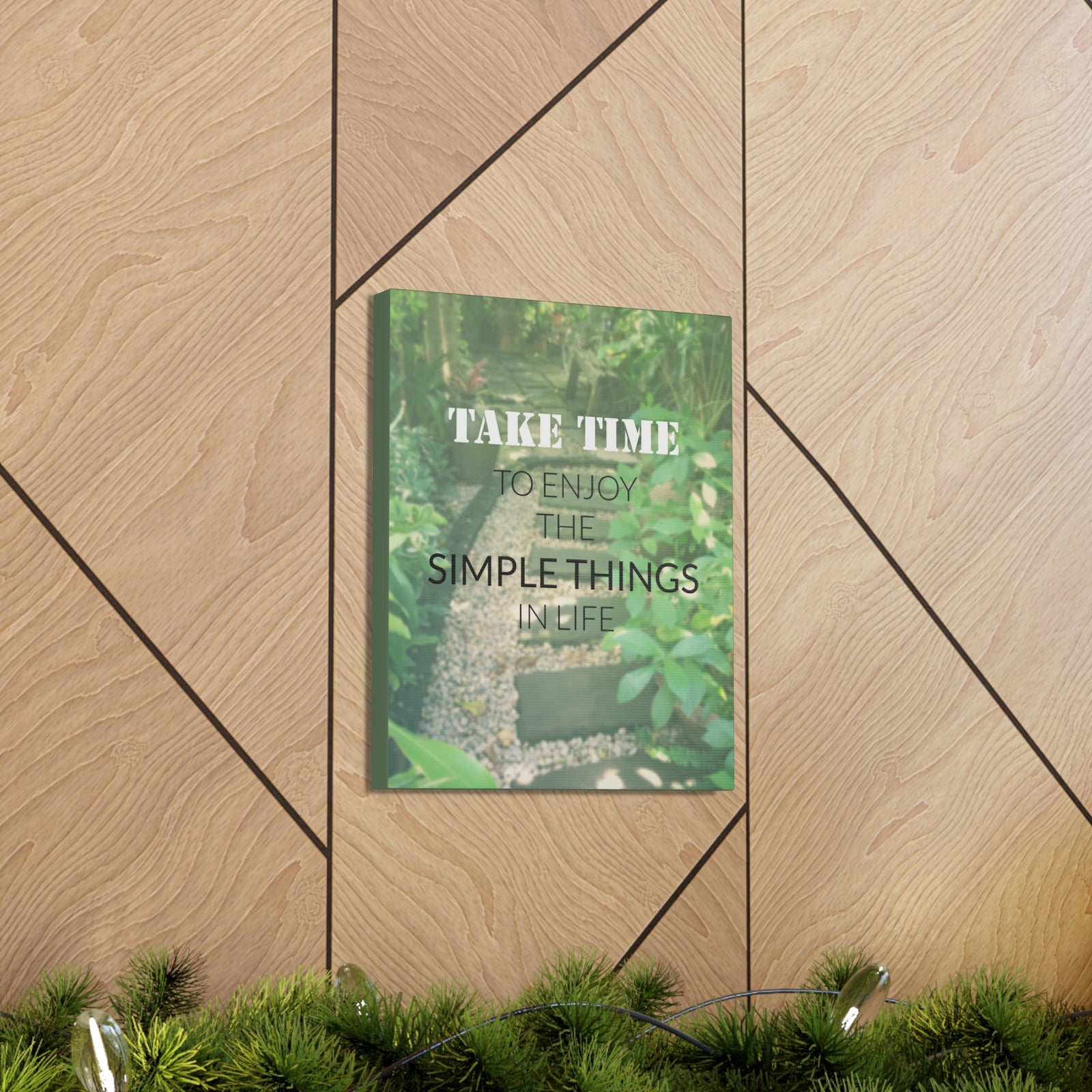 Inspirational Quote Canvas Take Time To Enjoy Motivational Print Ready to Hang Artwork-Express Your Love Gifts