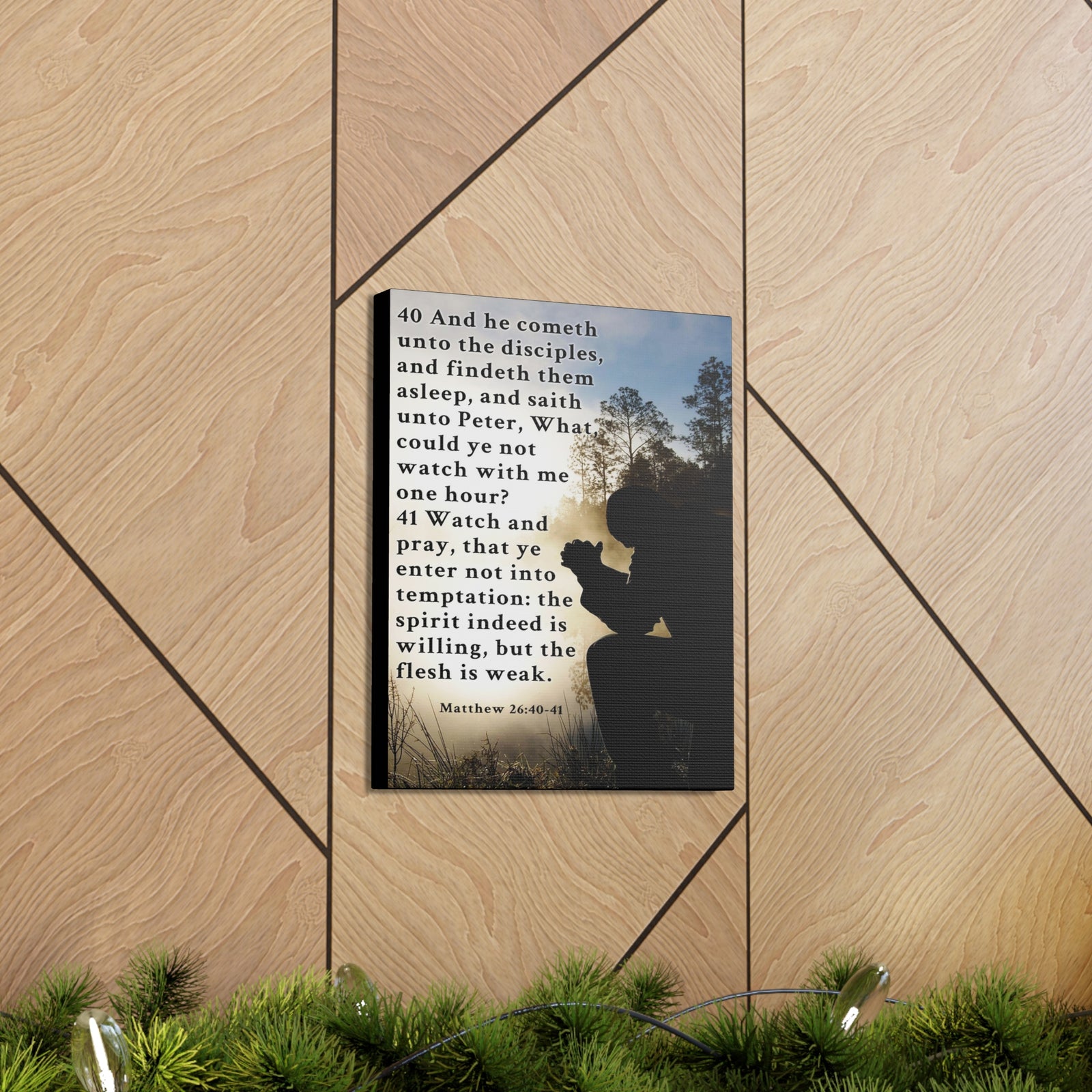 Scripture Walls Matthew 26:38-46 Bible Verse Canvas Christian Wall Art Ready to Hang Unframed-Express Your Love Gifts