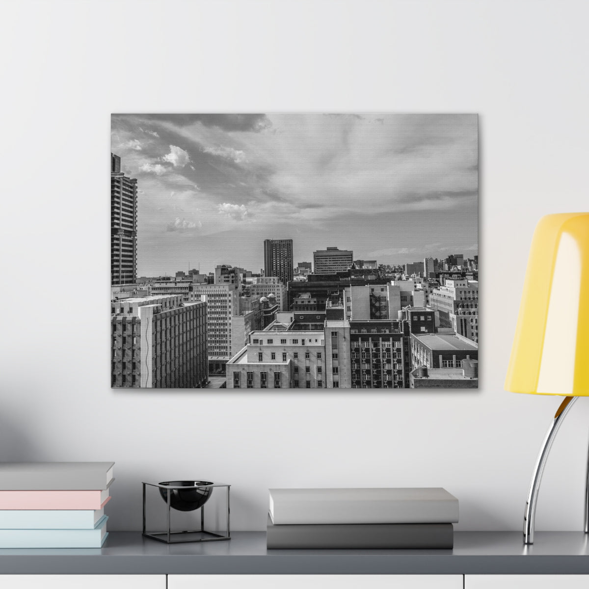 Johannesburg Black And White Skyline Canvas Artwork High-Quality Breathtaking Stunning Cityscape for Home Decor Ready to Hang-Express Your Love Gifts