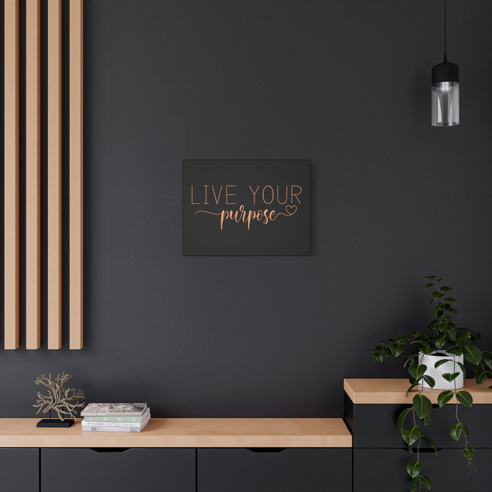 Scripture Canvas Live Your Purpose Psalm 57:2 Christian Wall Art Bible Verse Print Ready to Hang-Express Your Love Gifts