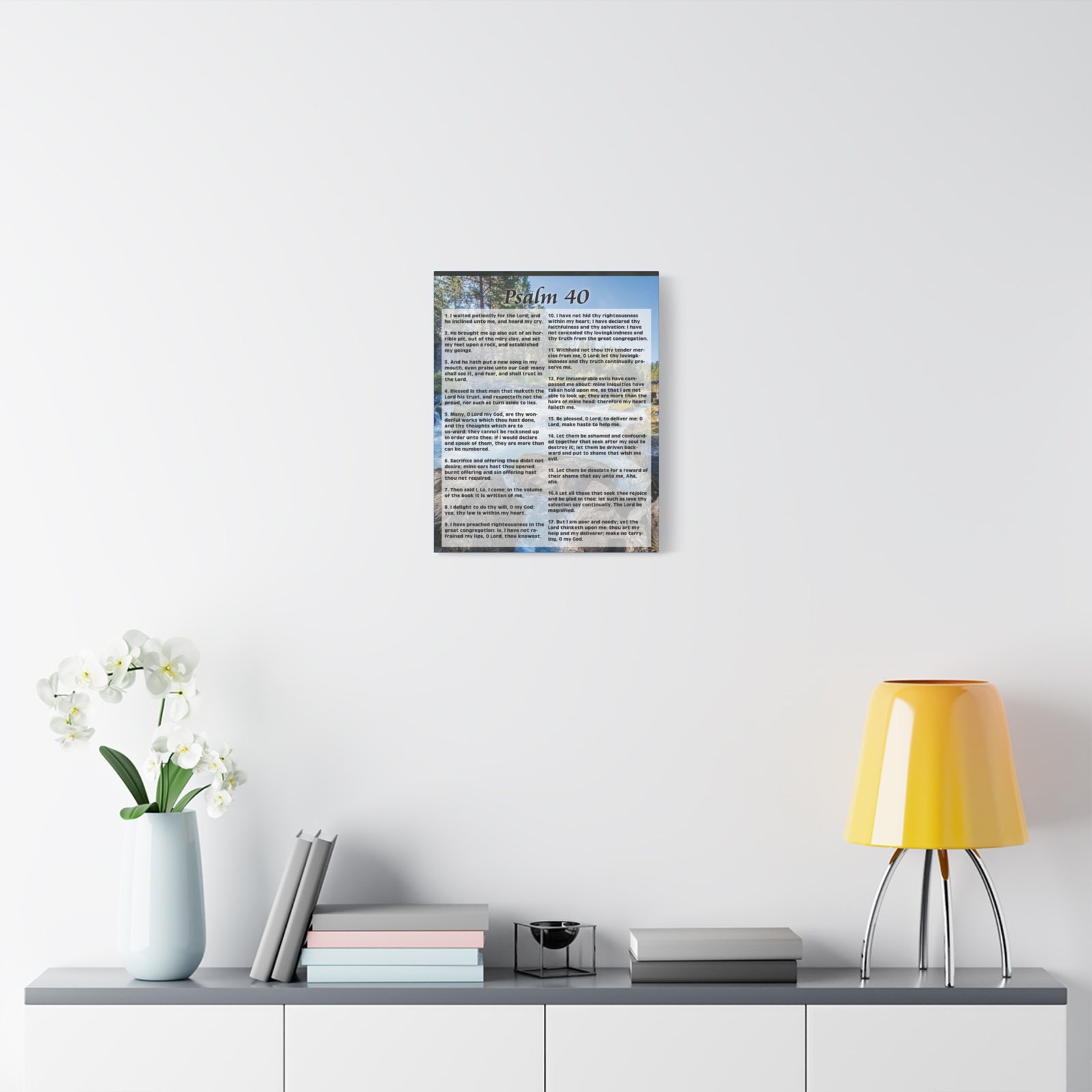 Scripture Canvas My Deliverer Heard Me Psalm 40 Colored Christian Wall Art Print Ready to Hang-Express Your Love Gifts