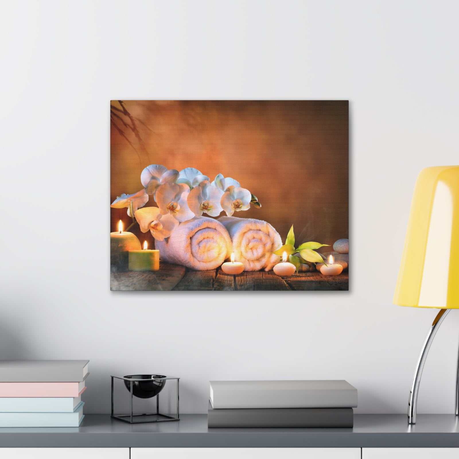 Candles and Orchid Forest Floral Nature Photography Canvas Wall Art for Home Decor Ready-to-Hang-Express Your Love Gifts