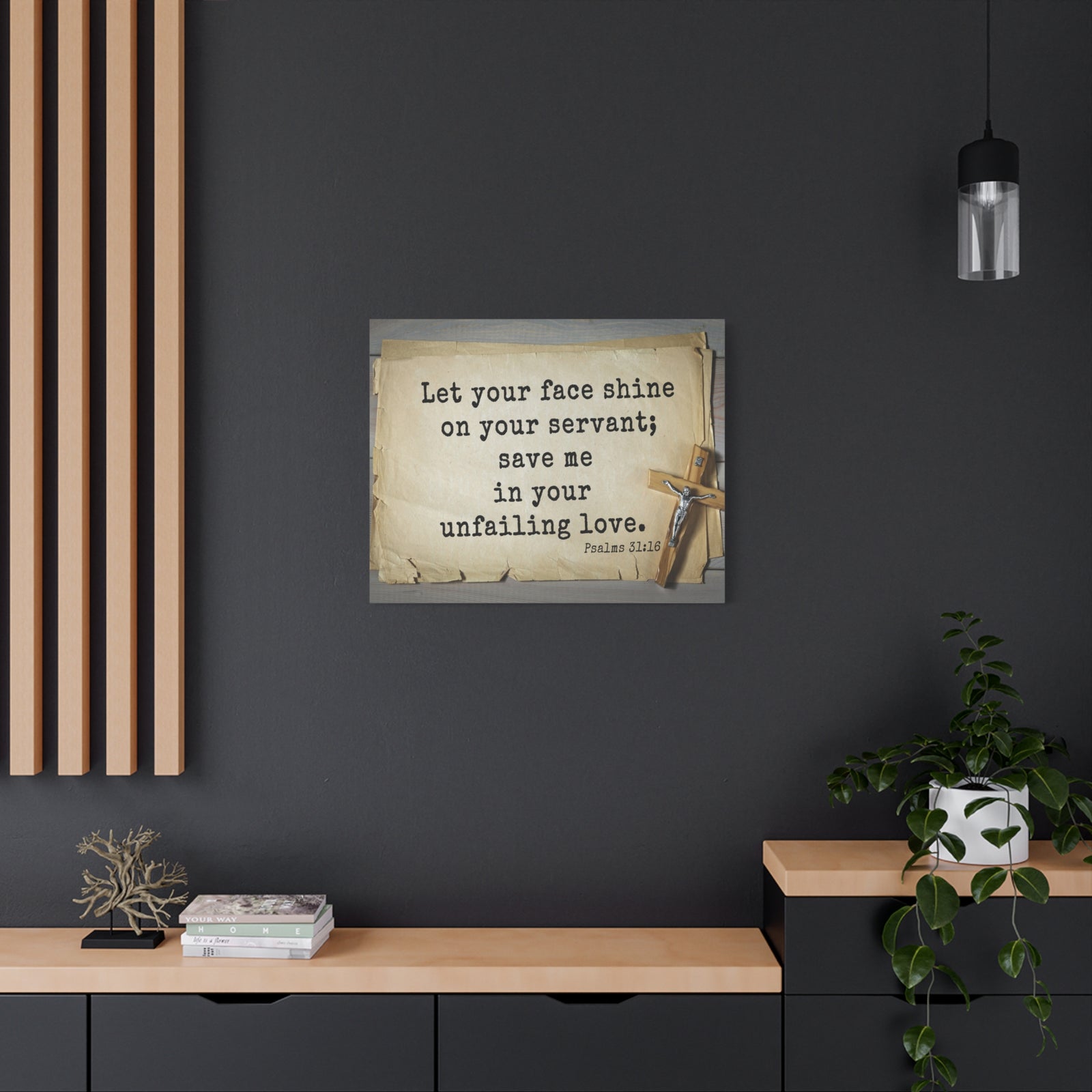 Scripture Walls Let Your Face Shine Psalm 31:16 Bible Verse Canvas Christian Wall Art Ready to Hang-Express Your Love Gifts