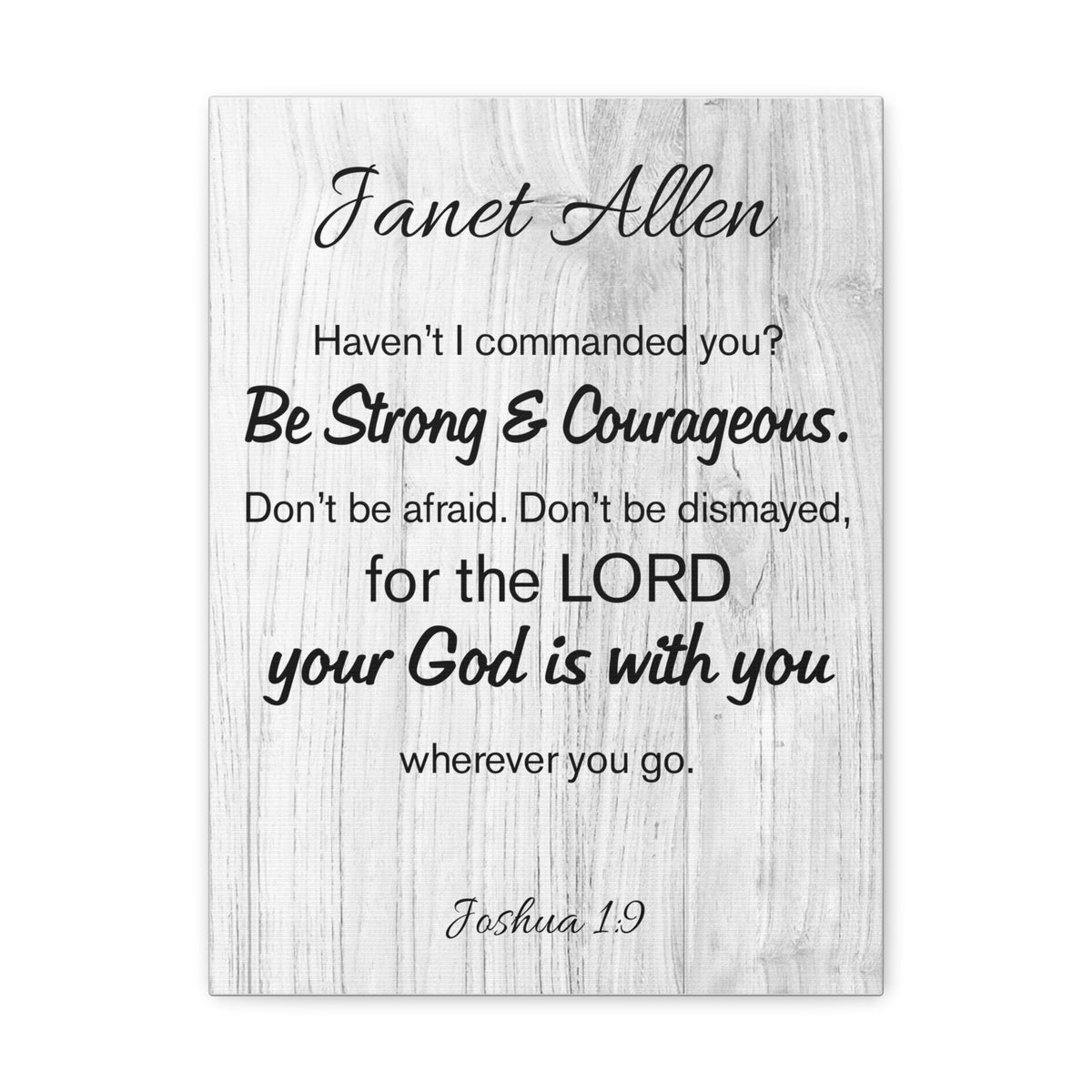 Scripture Walls Personalized Joshua 1:9 Bible Chapter Canvas Christian Wall Art Ready to Hang-Express Your Love Gifts