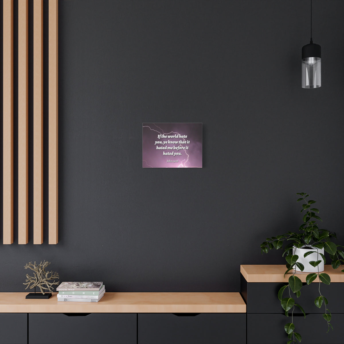 Scripture Canvas The World John 15:18 Christian Wall Art Bible Verse Print Ready to Hang-Express Your Love Gifts