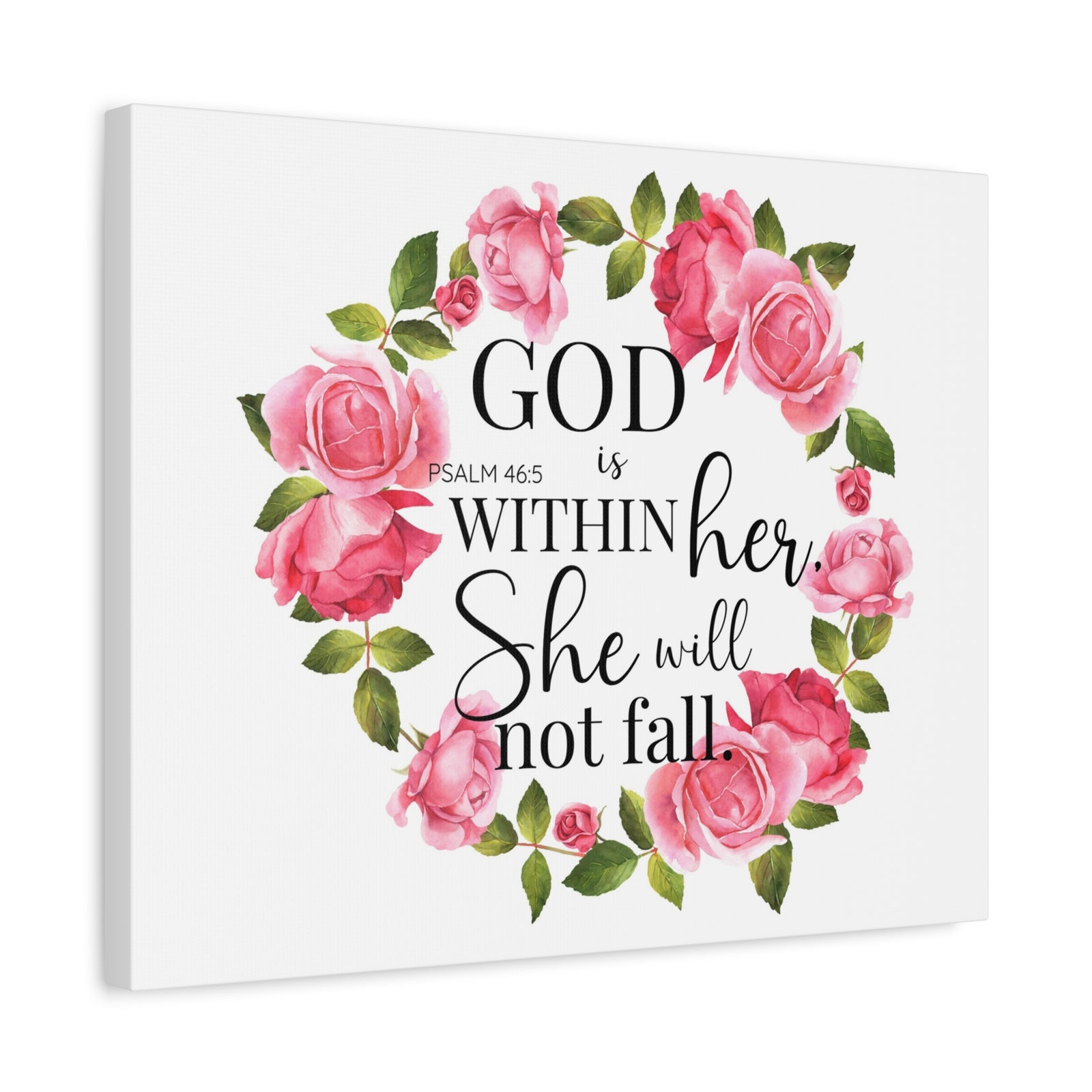 Scripture Walls Psalm 46:5 God is Within Her Bible Verse Canvas Christian Wall Art Ready to Hang Unframed-Express Your Love Gifts