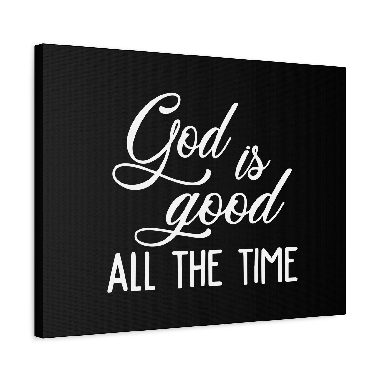 Scripture Canvas God Is Good All The Time Psalm 100:5 Black Christian Wall Art Bible Verse Print Ready to Hang-Express Your Love Gifts