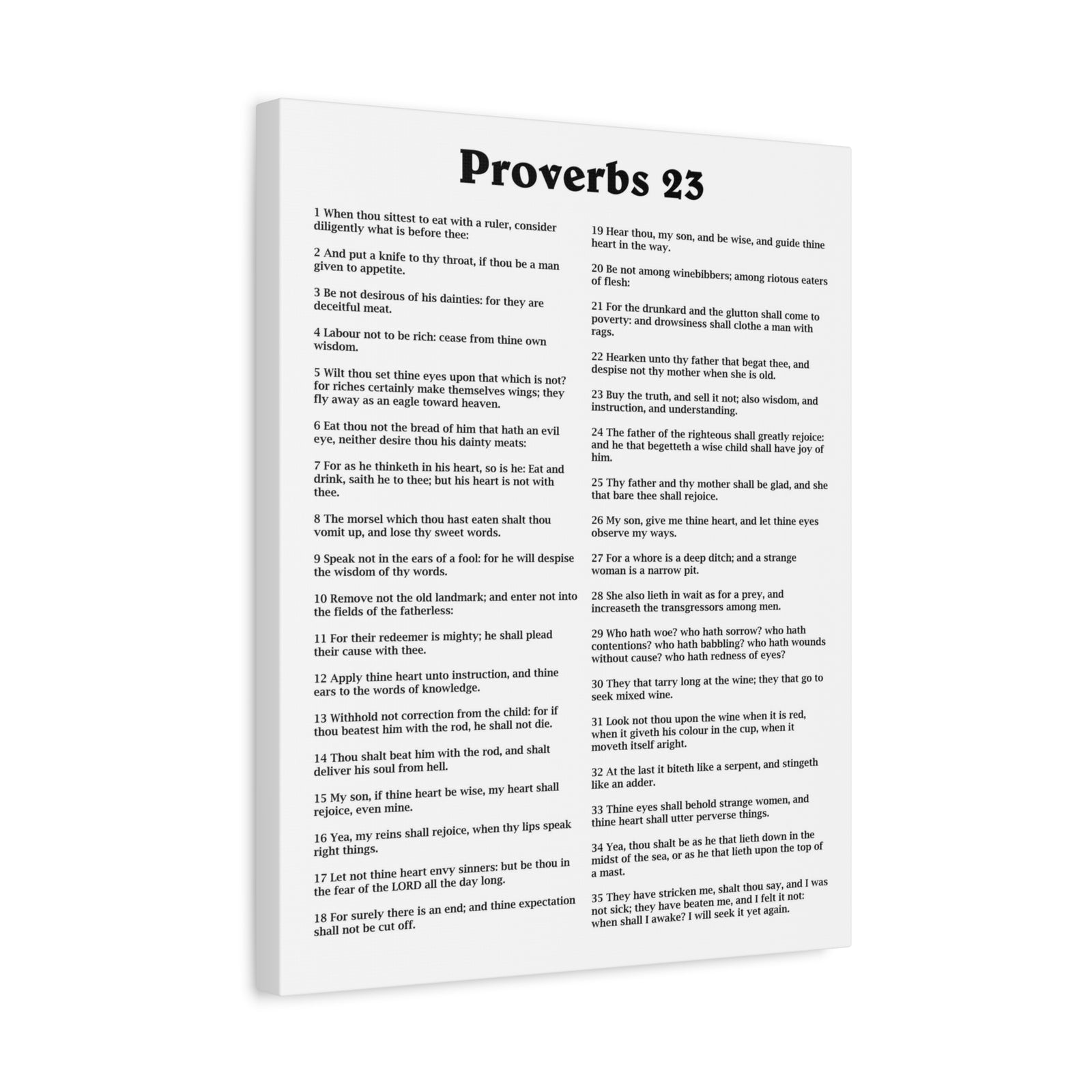 Scripture Walls Proverbs Chapter 23 White Bible Canvas Christian Wall Art Ready to Hang Unframed-Express Your Love Gifts